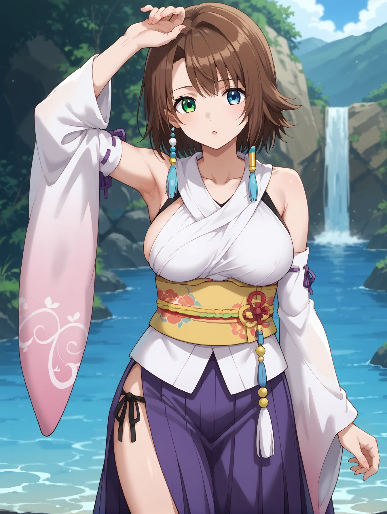 FinalFantasyXに登場する和装とセクシーな身体が似合うユウナのAI画像400枚！(2ページ目)の34枚目の画像です。