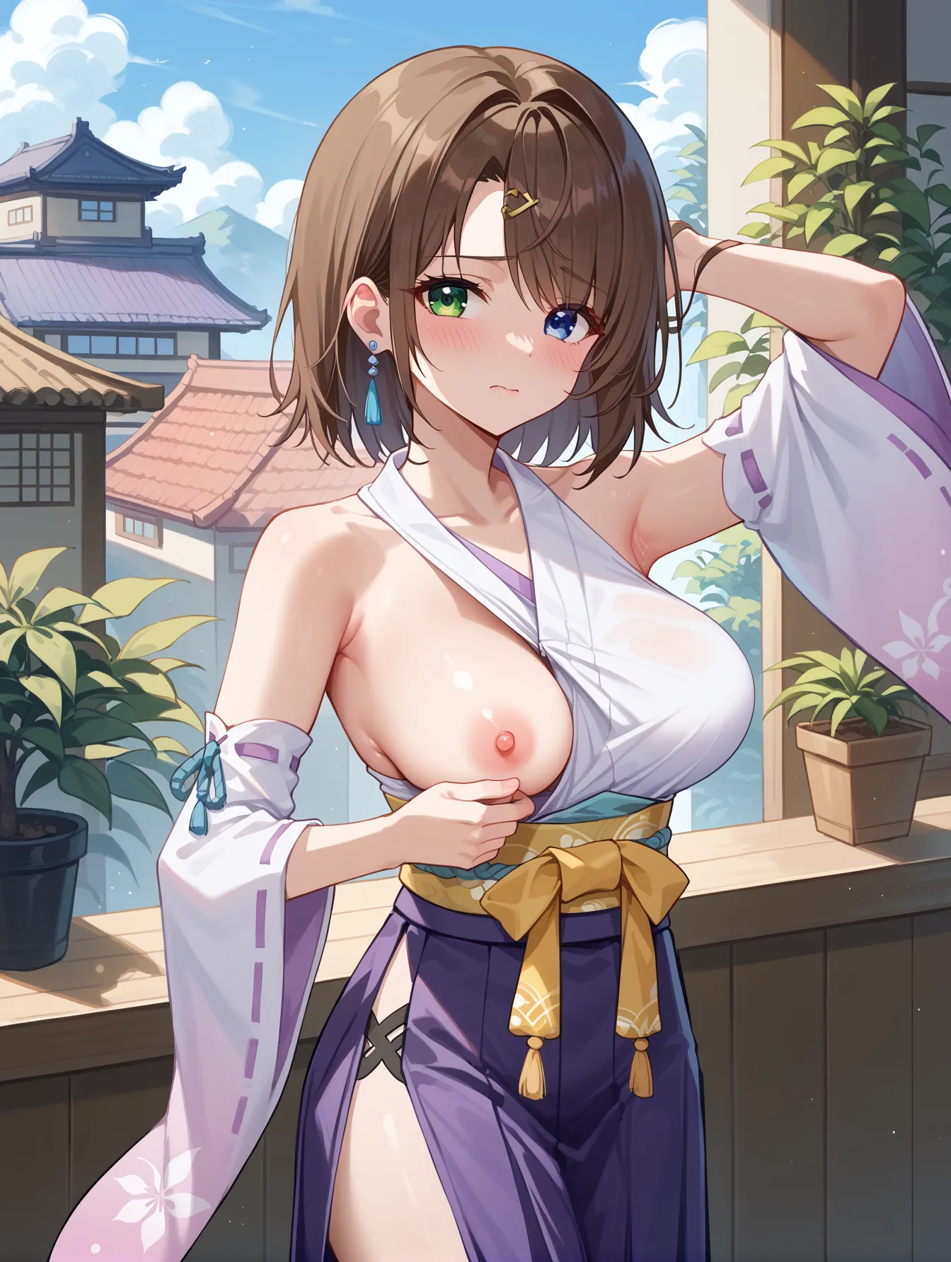 FinalFantasyXに登場する和装とセクシーな身体が似合うユウナのAI画像400枚！(3ページ目)の18枚目の画像です。