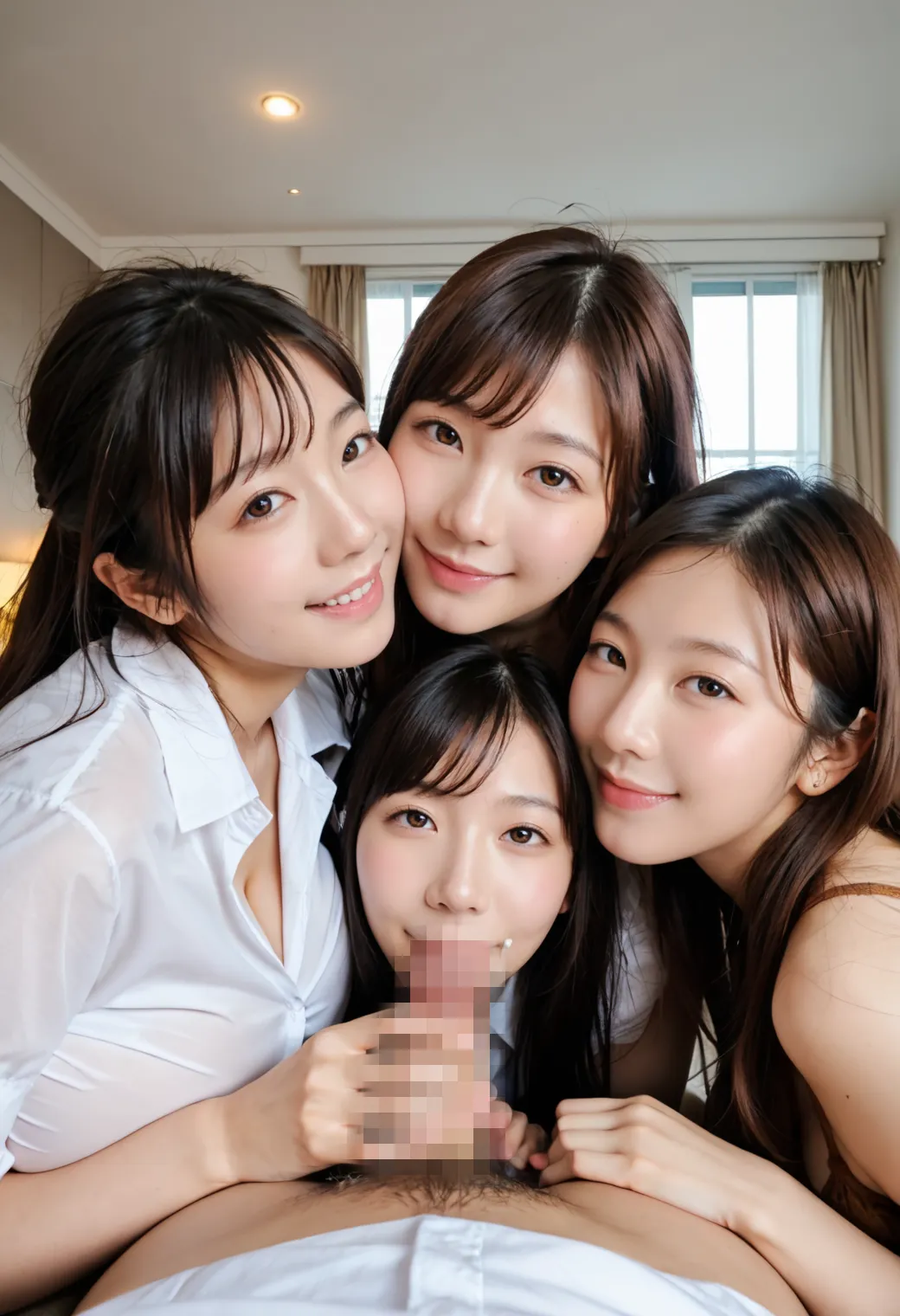 美女達が所かまわずペニスを咥えまくり？！精液をぶっかけられた顔もエッチなAI画像360枚！(6ページ目) 32枚目の画像です。