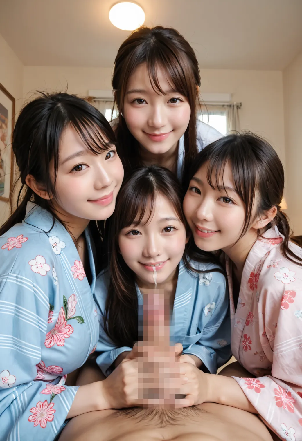 美女達が所かまわずペニスを咥えまくり？！精液をぶっかけられた顔もエッチなAI画像360枚！(9ページ目) 26번째 이미지입니다.