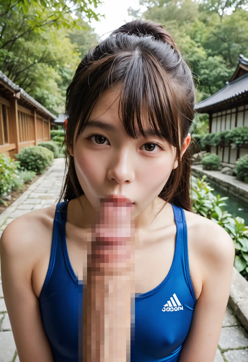 美女達が所かまわずペニスを咥えまくり？！精液をぶっかけられた顔もエッチなAI画像360枚！(3ページ目) 5枚目の画像です。