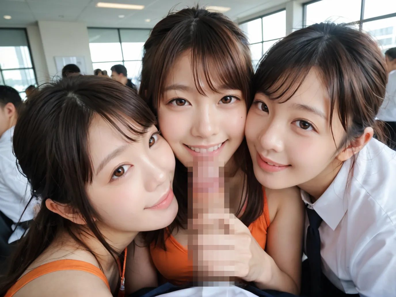 美女達が所かまわずペニスを咥えまくり？！精液をぶっかけられた顔もエッチなAI画像360枚！(4ページ目) 18枚目の画像です。