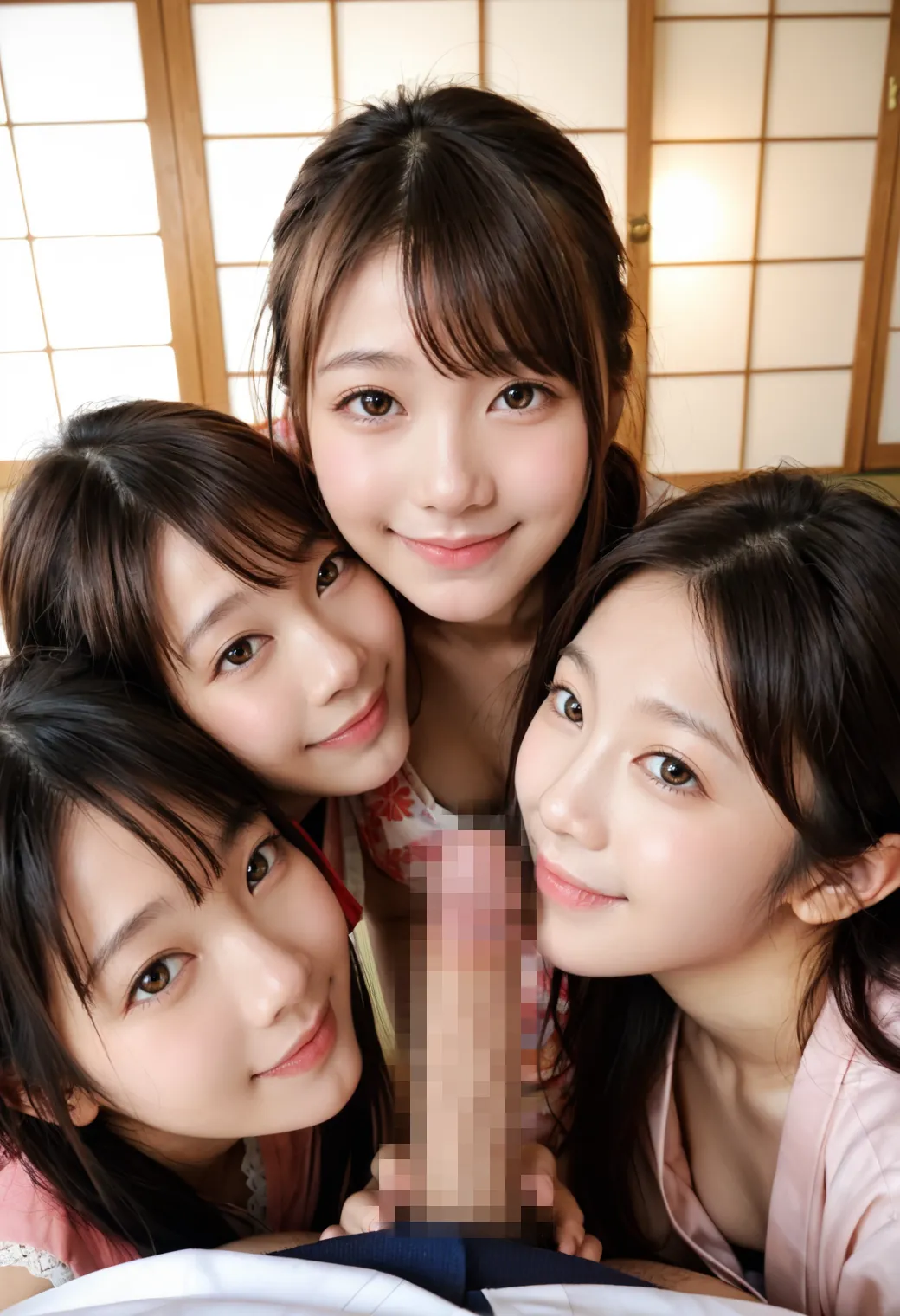 美女達が所かまわずペニスを咥えまくり？！精液をぶっかけられた顔もエッチなAI画像360枚！(4ページ目) 36枚目の画像です。