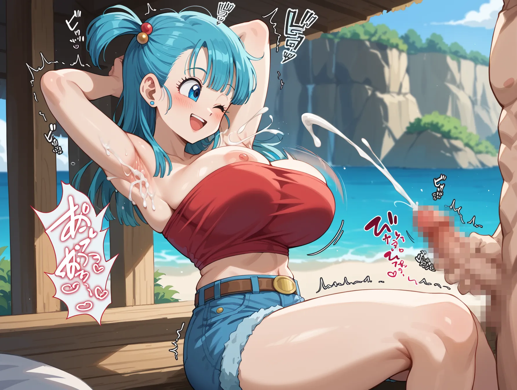 ドラゴンボールに登場するメインヒロインでお色気担当なブルマちゃんのAI画像400枚！の33枚目の画像です。