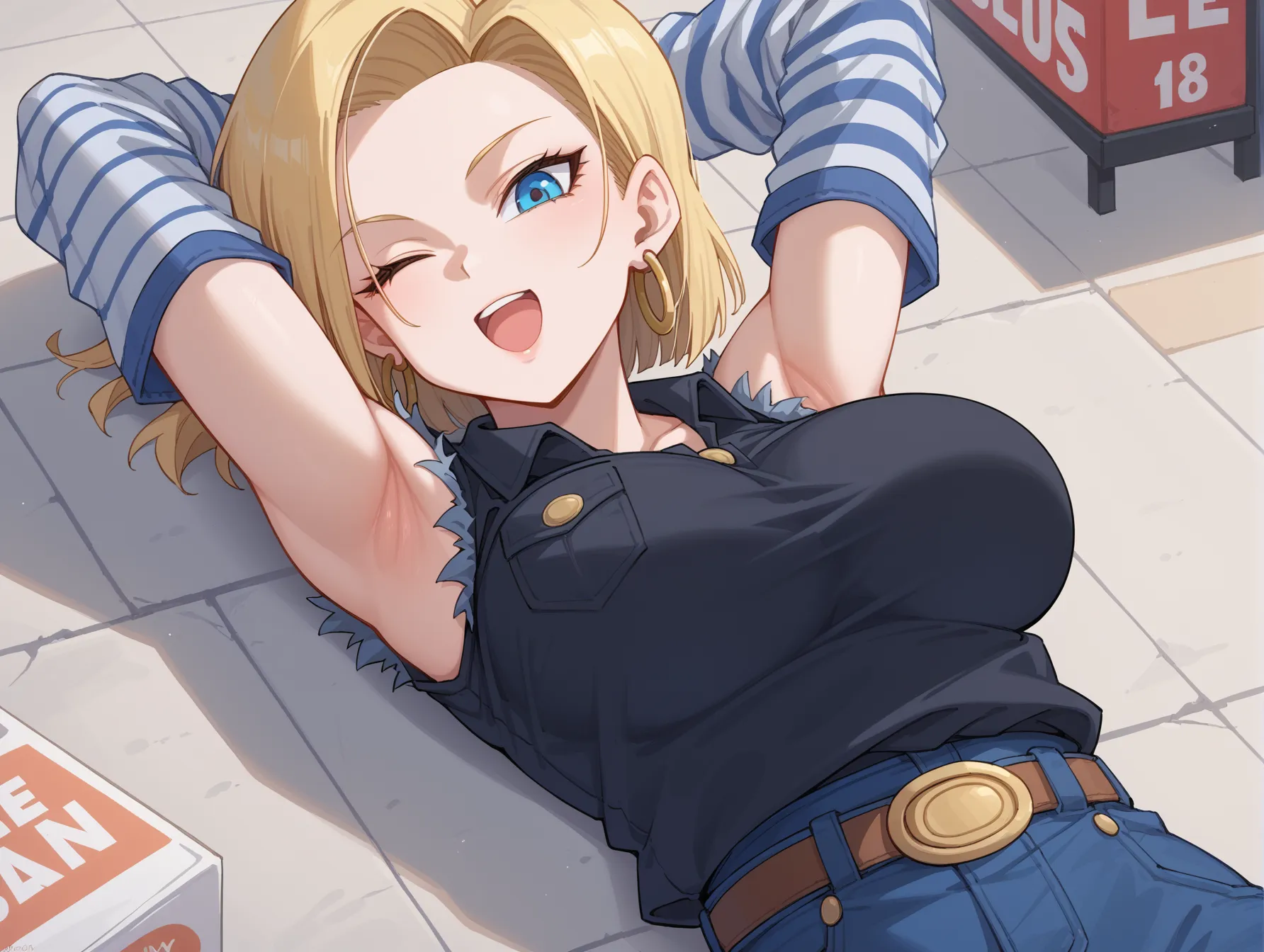 ドラゴンボールに登場する金髪クール美人な18号ちゃんのAI画像400枚！(8ページ目) 26번째 이미지입니다.