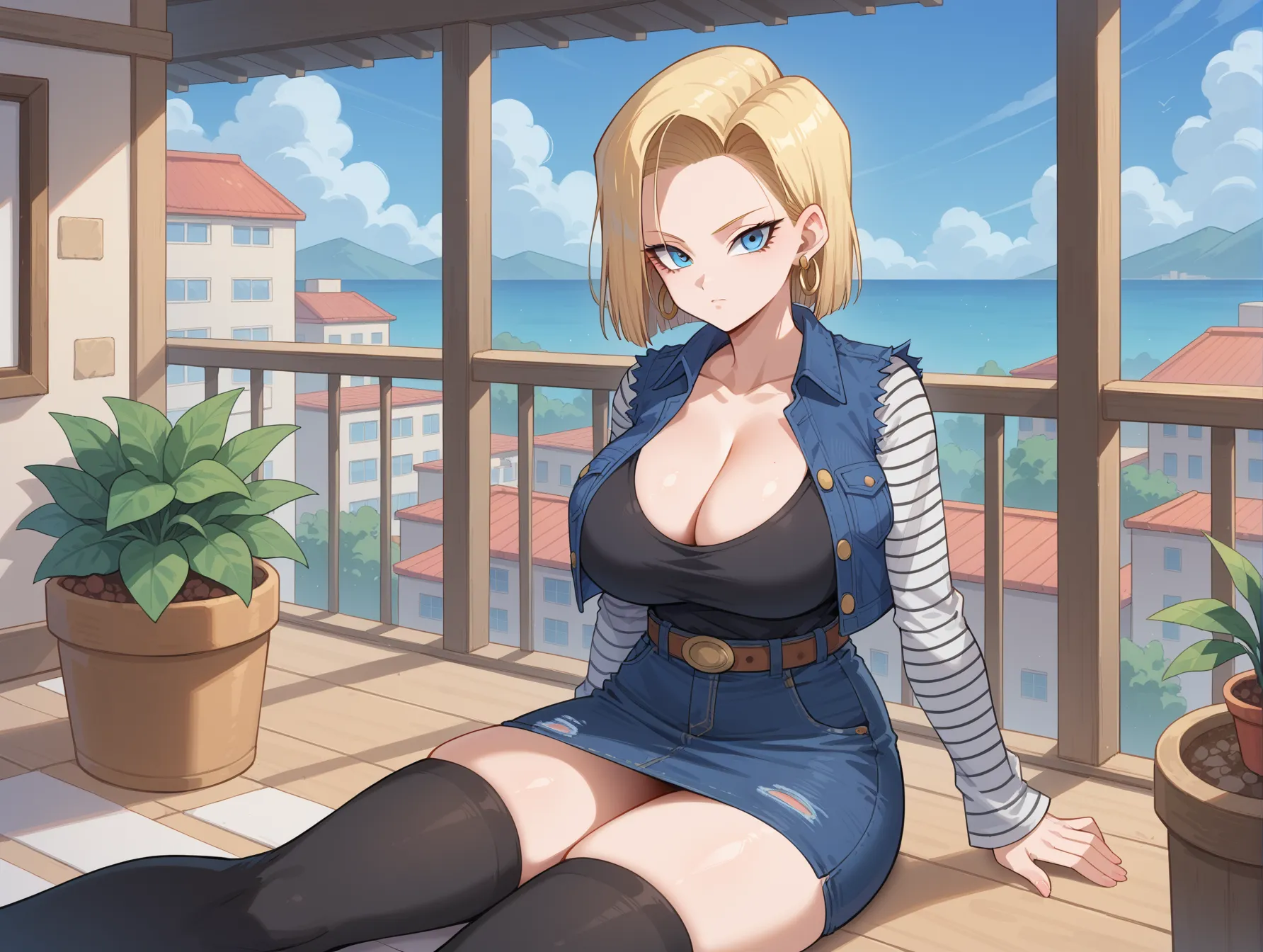 ドラゴンボールに登場する金髪クール美人な18号ちゃんのAI画像400枚！(8ページ目) 39번째 이미지입니다.