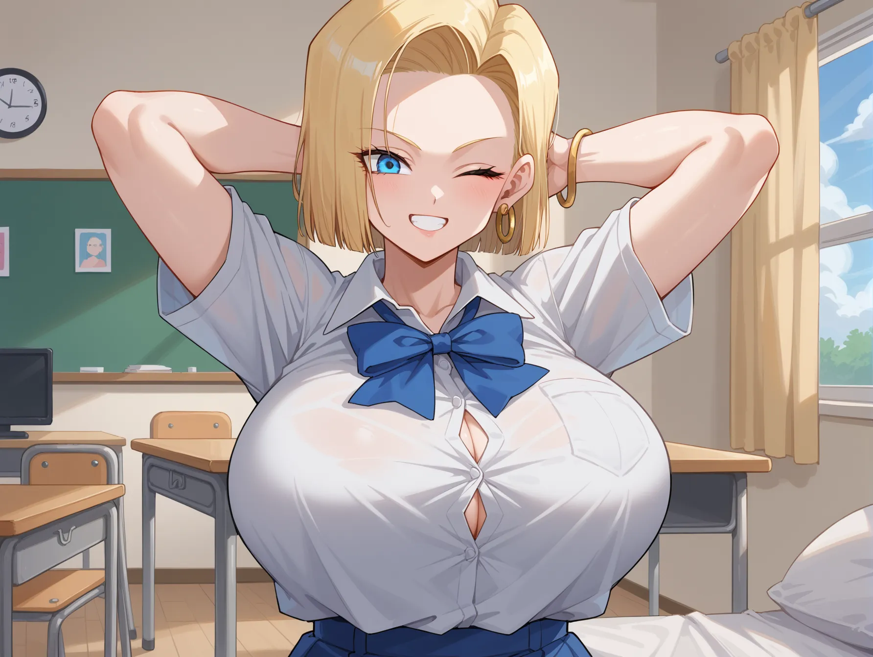 ドラゴンボールに登場する金髪クール美人な18号ちゃんのAI画像400枚！(9ページ目) 10번째 이미지입니다.