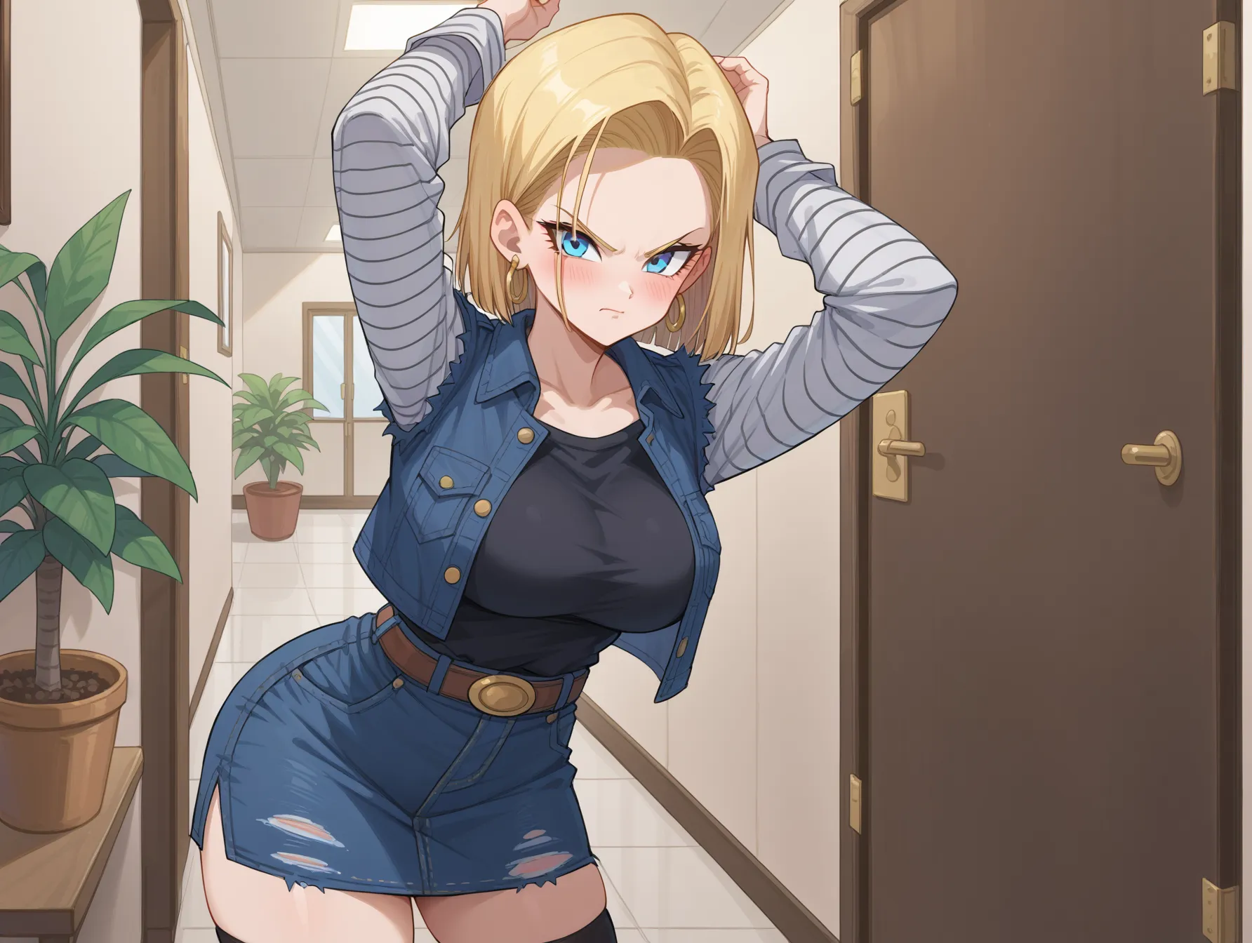 ドラゴンボールに登場する金髪クール美人な18号ちゃんのAI画像400枚！(9ページ目) 11번째 이미지입니다.