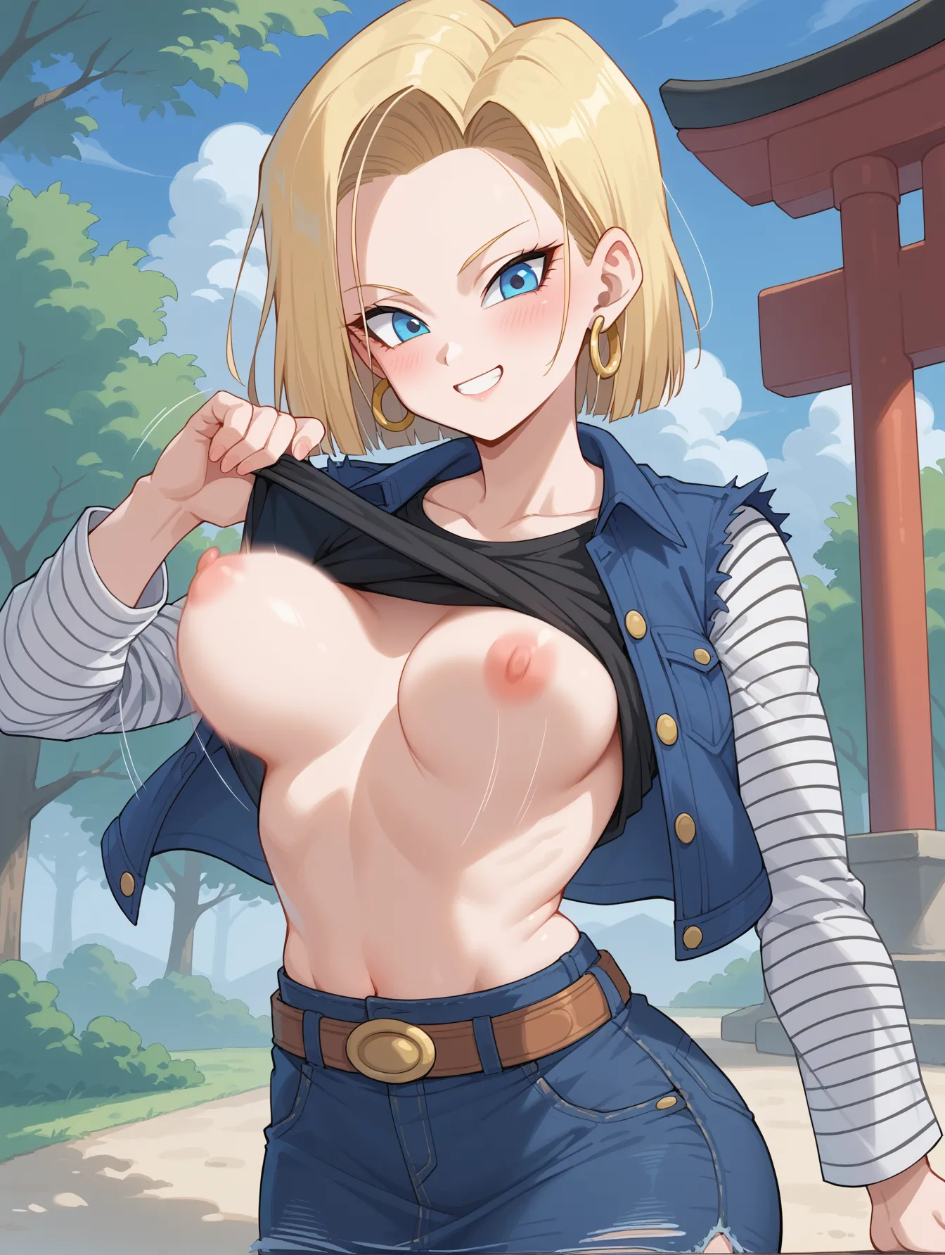 ドラゴンボールに登場する金髪クール美人な18号ちゃんのAI画像400枚！(9ページ目) 35번째 이미지입니다.
