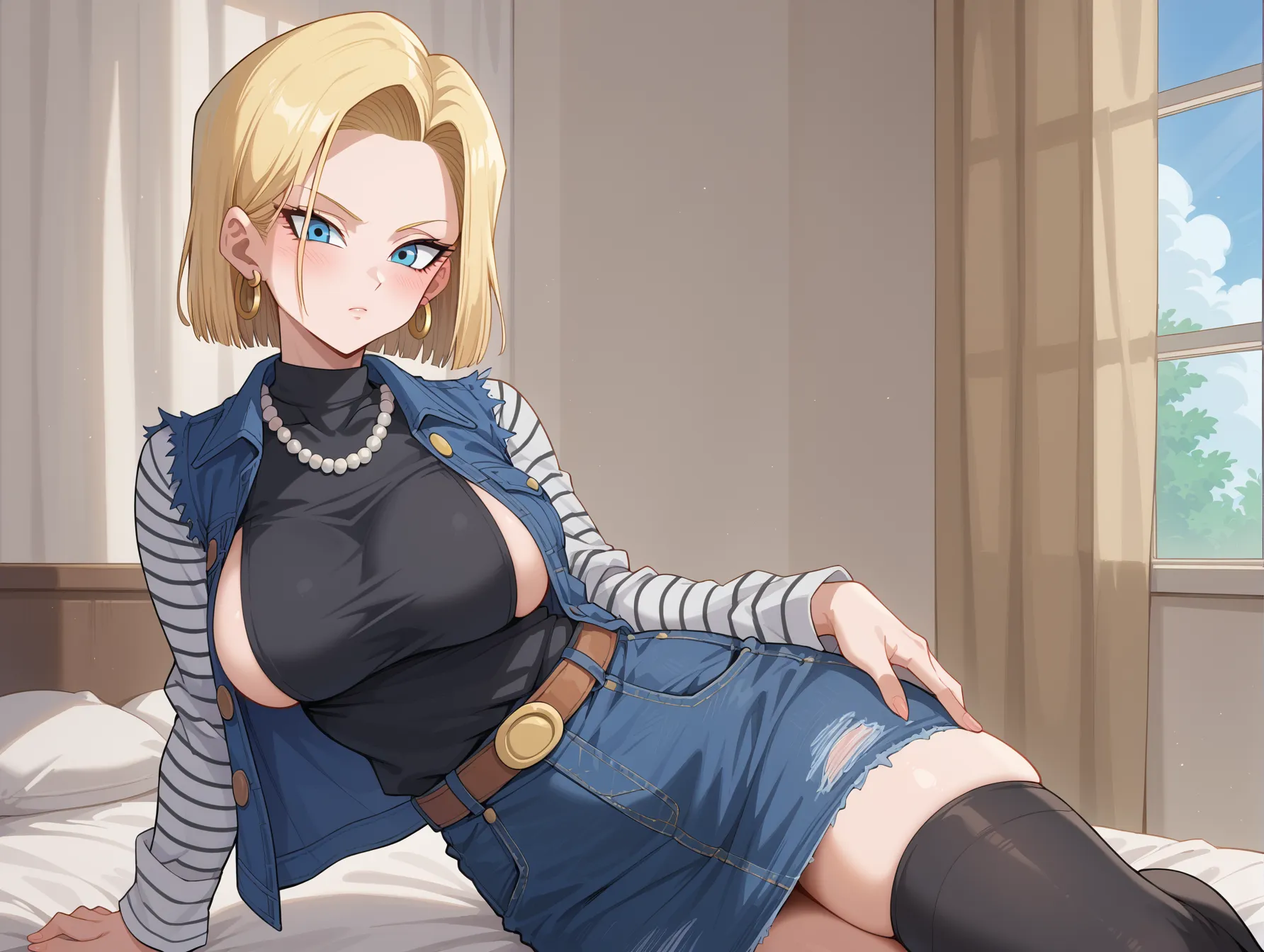 ドラゴンボールに登場する金髪クール美人な18号ちゃんのAI画像400枚！(10ページ目) 39번째 이미지입니다.