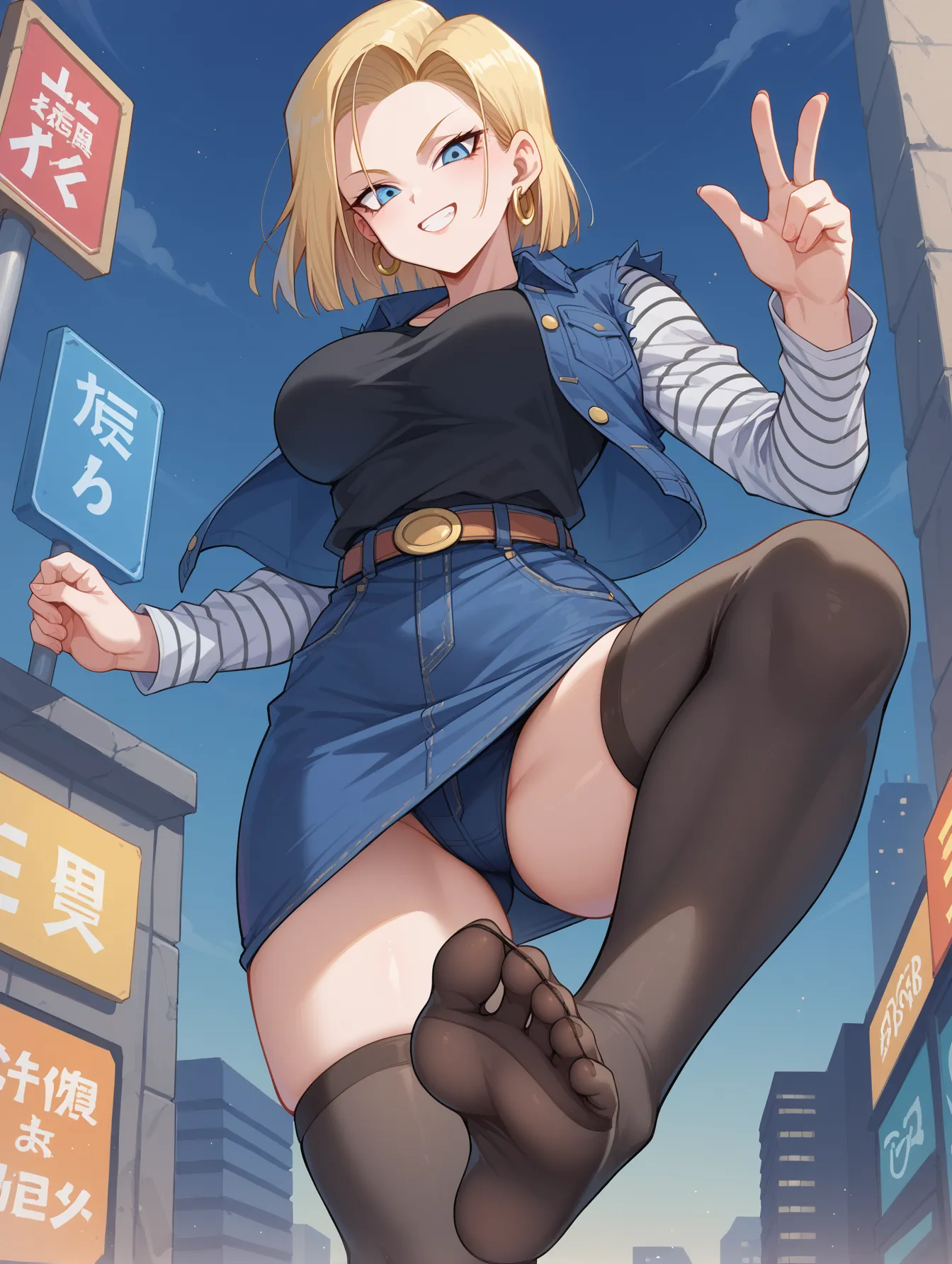 ドラゴンボールに登場する金髪クール美人な18号ちゃんのAI画像400枚！(3ページ目)の36枚目の画像です。