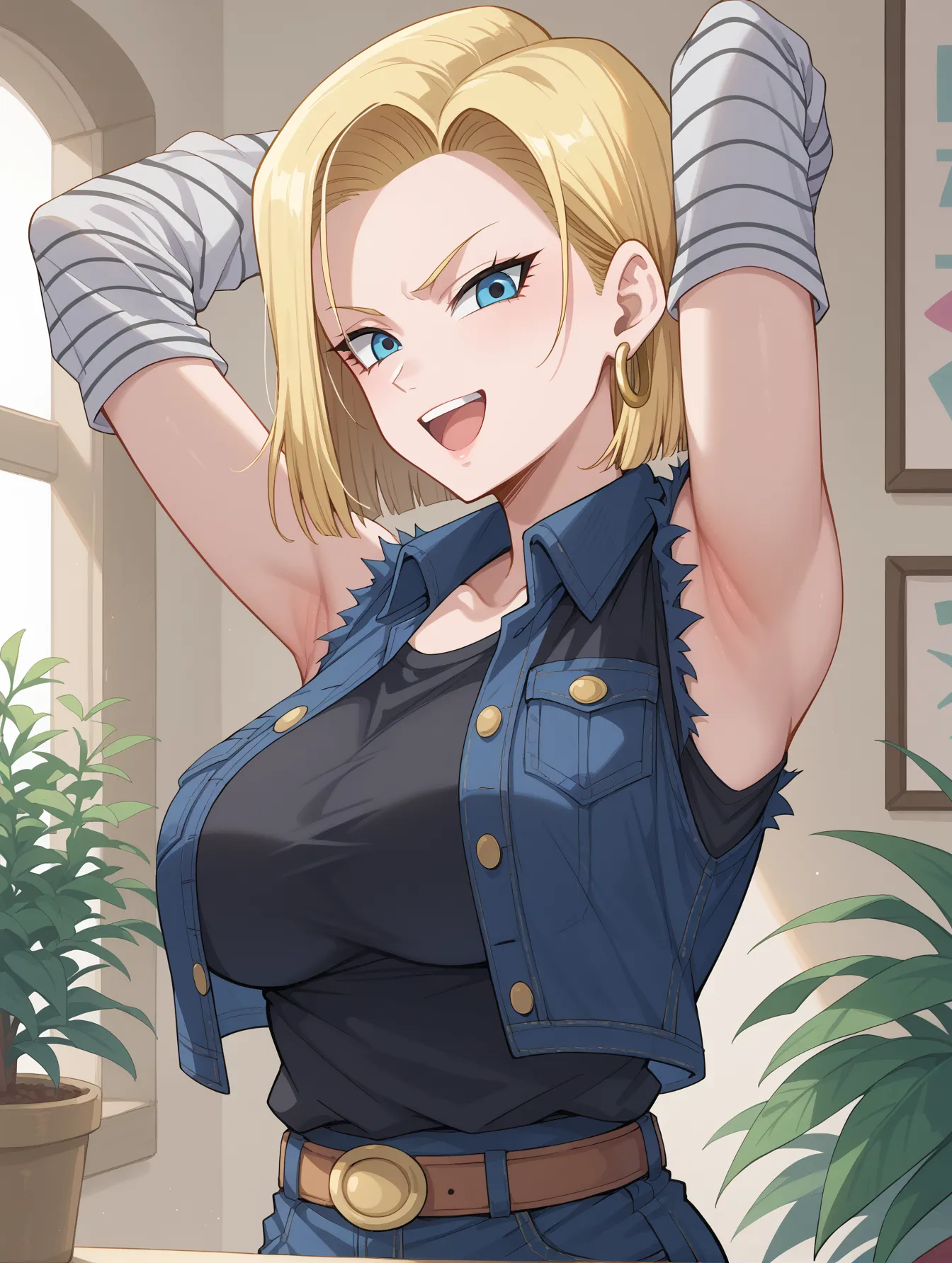 ドラゴンボールに登場する金髪クール美人な18号ちゃんのAI画像400枚！(5ページ目)の13枚目の画像です。