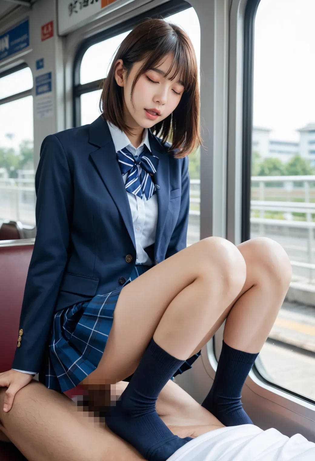 女子校生たちとセックスしまくり？！フェラチオや乱交等とにかく男(チンポ)との絡み重視のAI画像320枚！の9枚目の画像です。