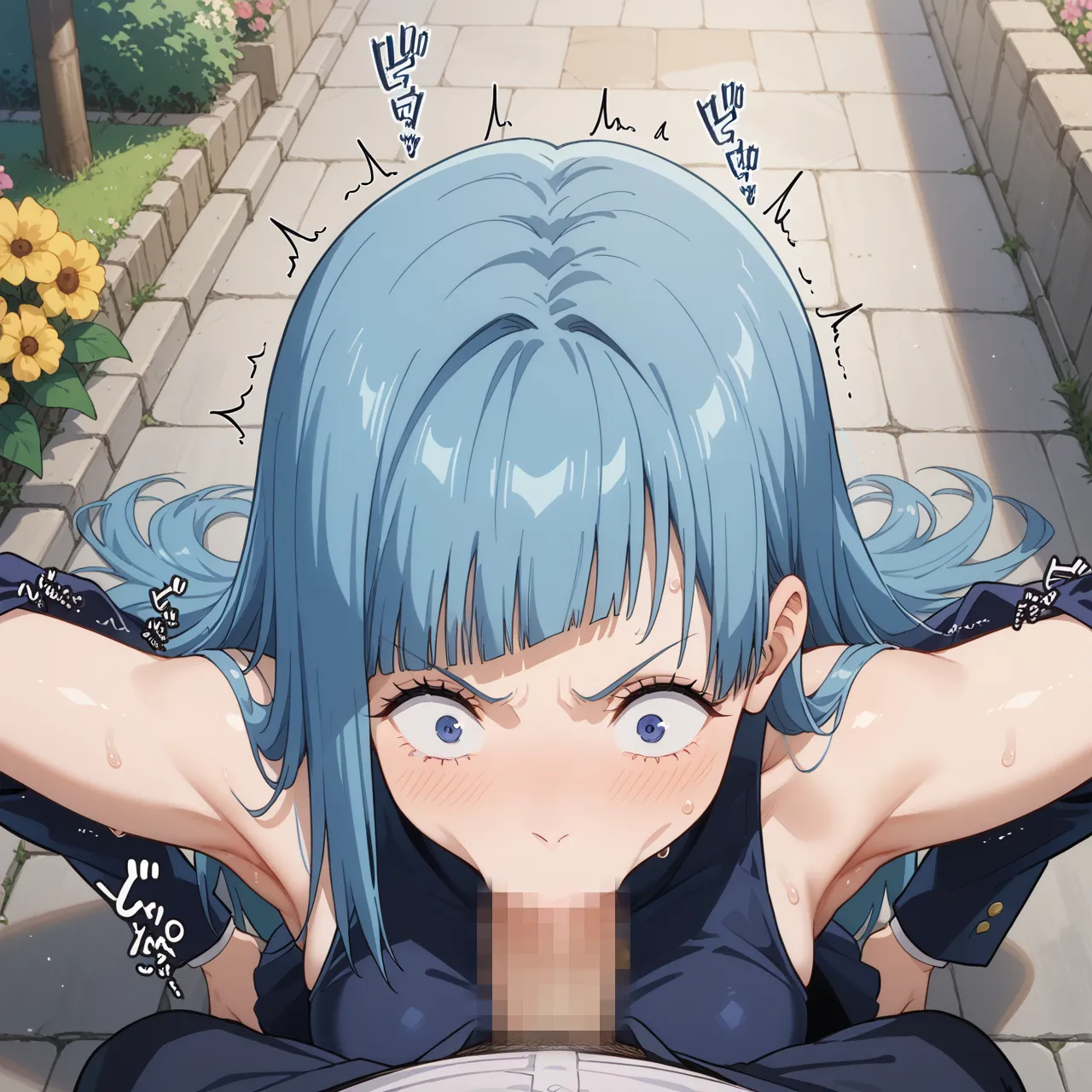 呪術廻戦に登場する真のヒロイン？！青い髪が特徴な霞ちゃんのAI画像450枚！(6ページ目)の40枚目の画像です。