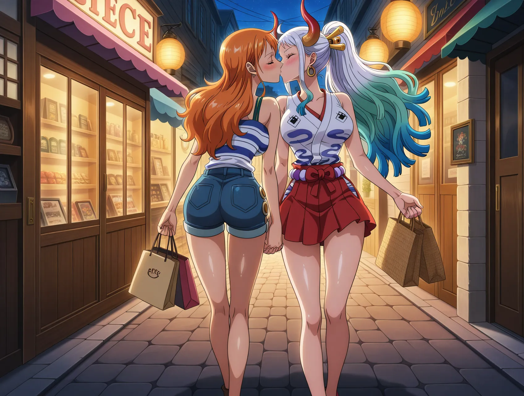 ジャンプの女の子キャラ同士でエッチしているAI画像400枚！の32枚目の画像です。