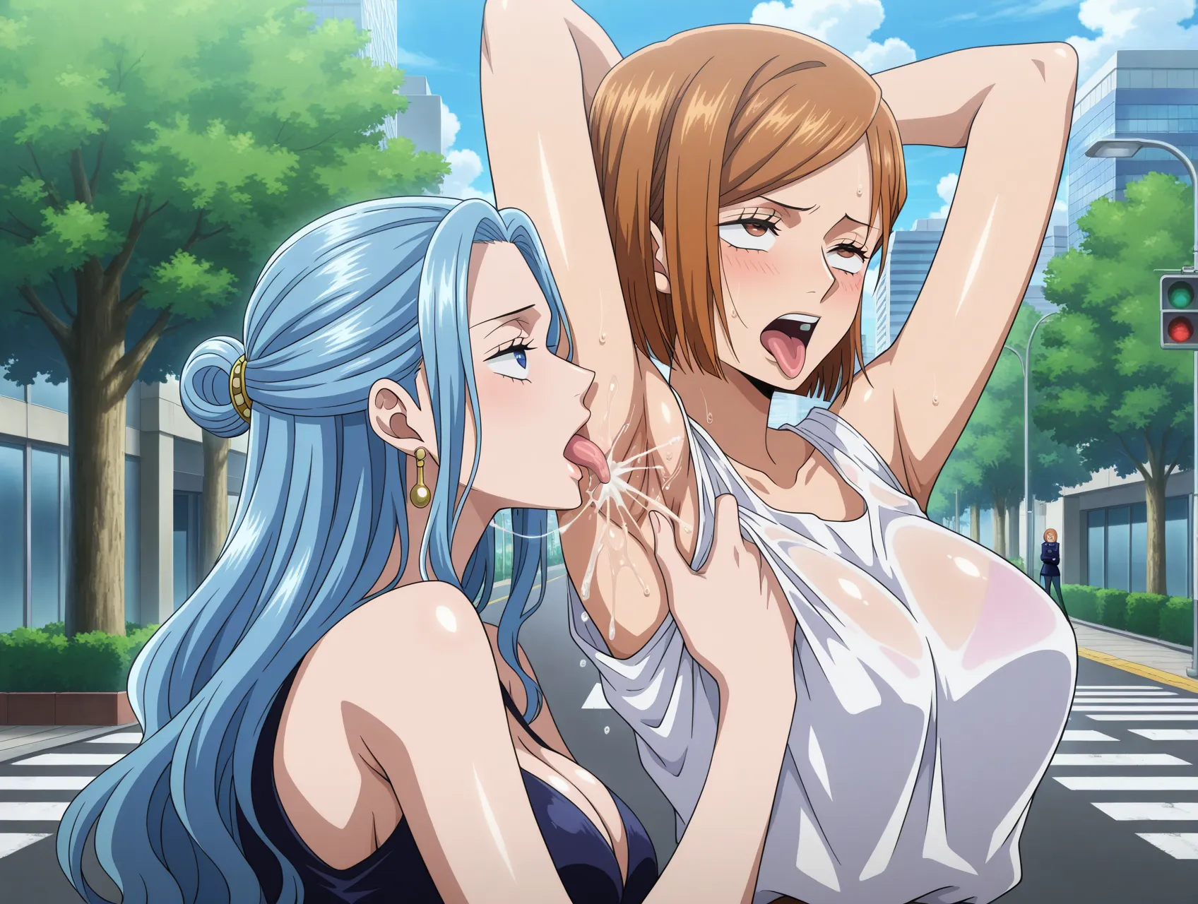 ジャンプの女の子キャラ同士でエッチしているAI画像400枚！(2ページ目)の7枚目の画像です。