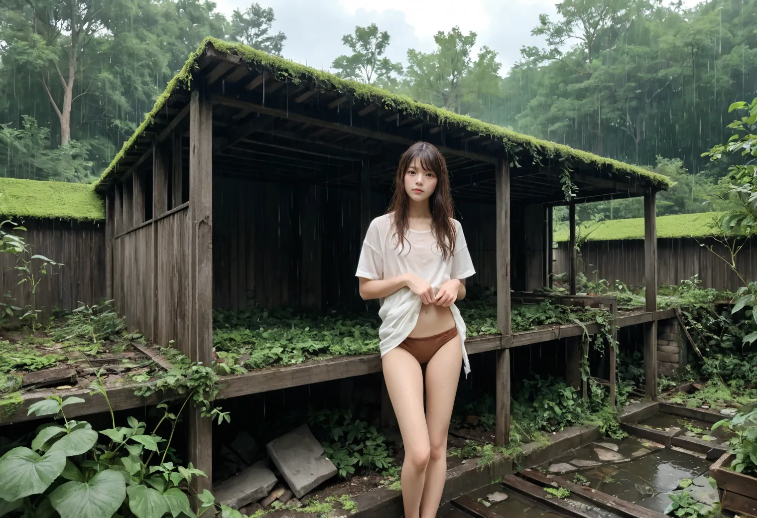 廃墟と美女とエロをテーマにしたAI画像400枚！(10ページ目)の6枚目の画像です。