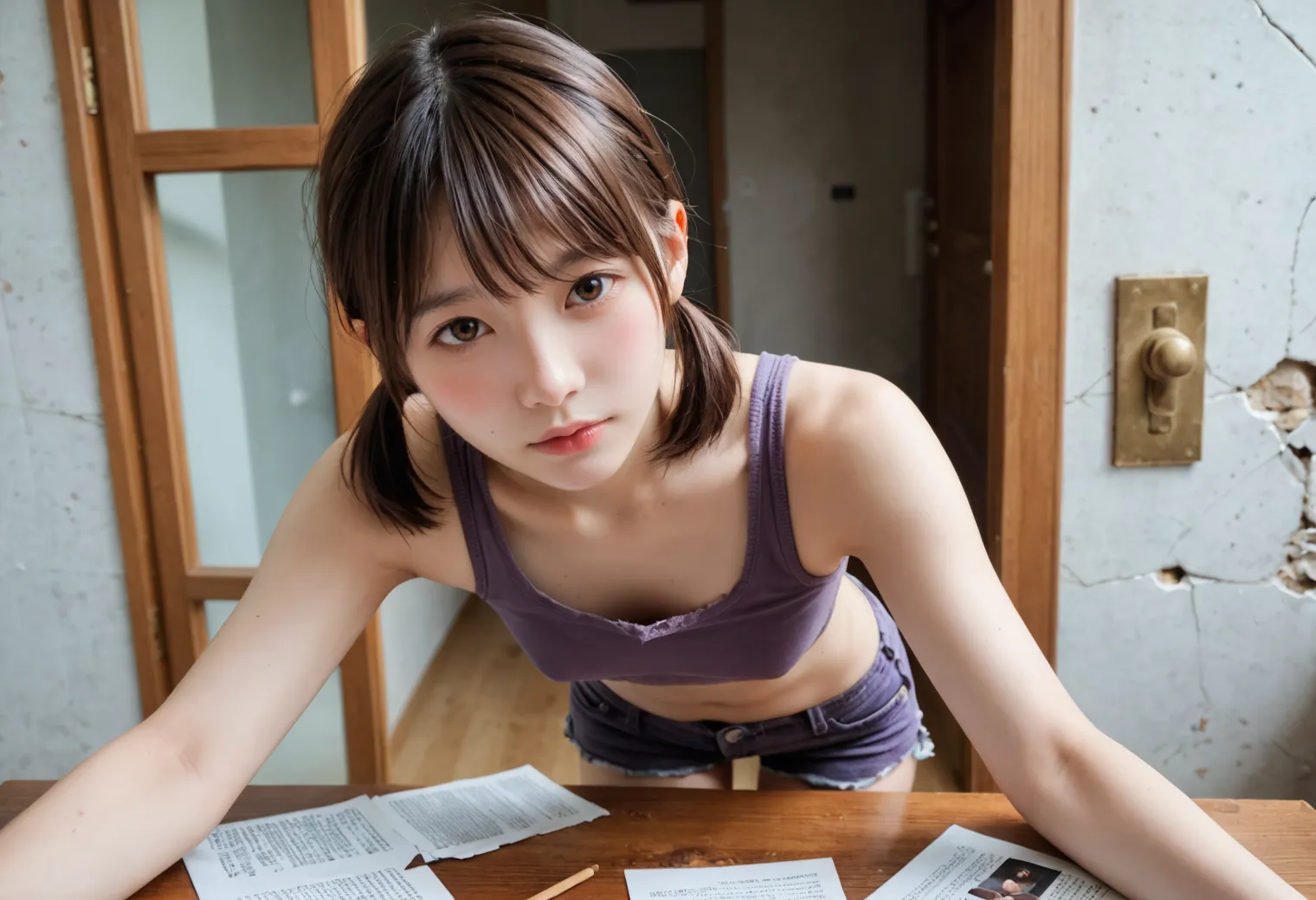 廃墟と美女とエロをテーマにしたAI画像400枚！(10ページ目)の15枚目の画像です。