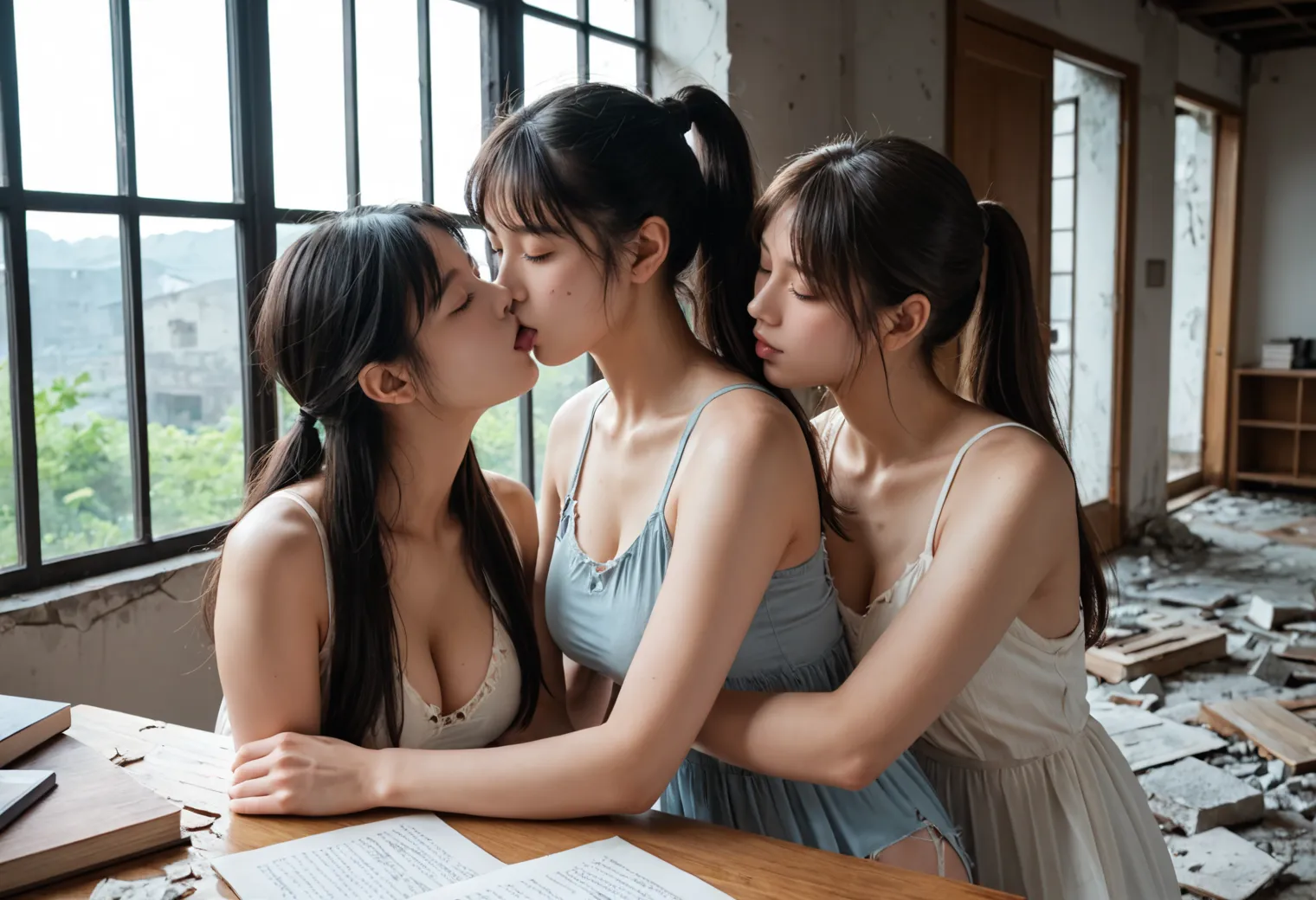廃墟と美女とエロをテーマにしたAI画像400枚！(2ページ目)の23枚目の画像です。