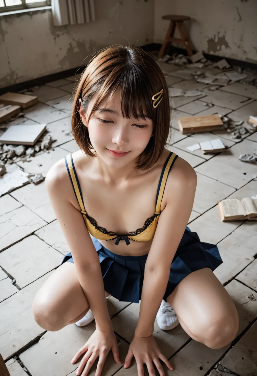 廃墟と美女とエロをテーマにしたAI画像400枚！(4ページ目)の25枚目の画像です。