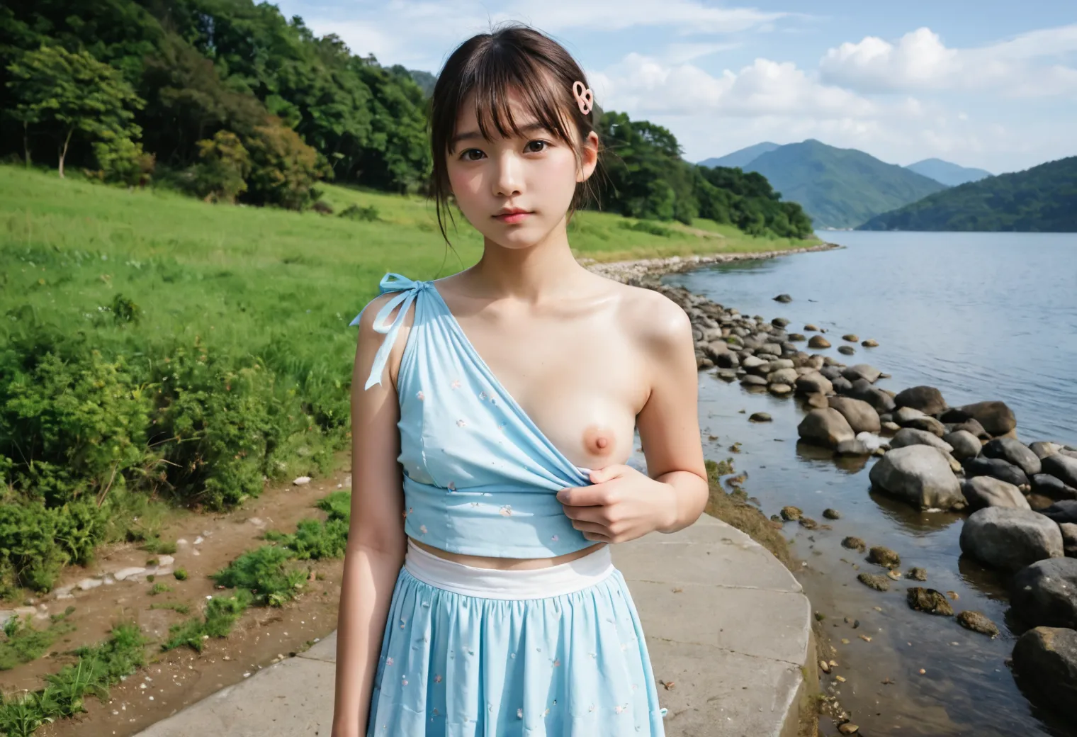 AIが描く田舎の童顔貧乳女子のエッチな画像409枚！(8ページ目)の20枚目の画像です。