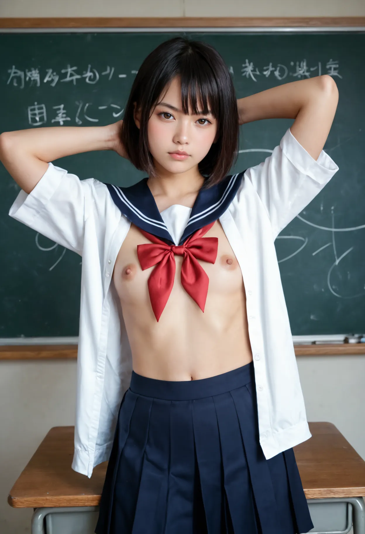 セクシーで可愛いAI女子校生たちのエッチな画像300枚！(7ページ目)の34枚目の画像です。