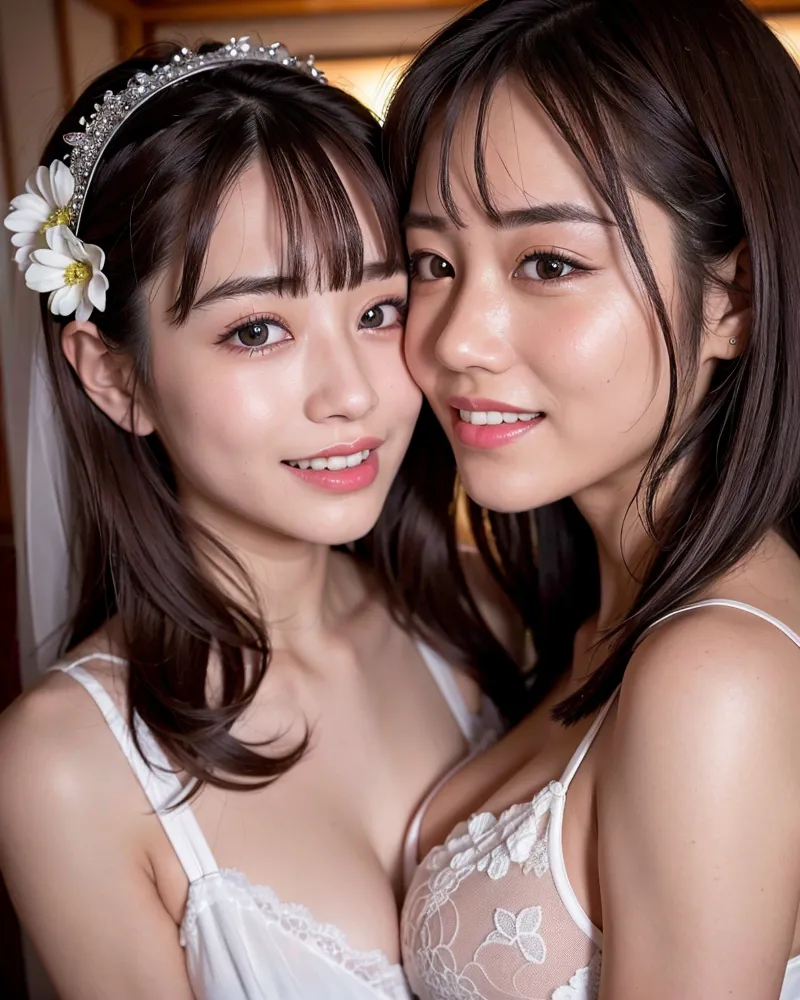 AI生成リアル・実写風のレズ百合画像100枚まとめ！ 16張圖片