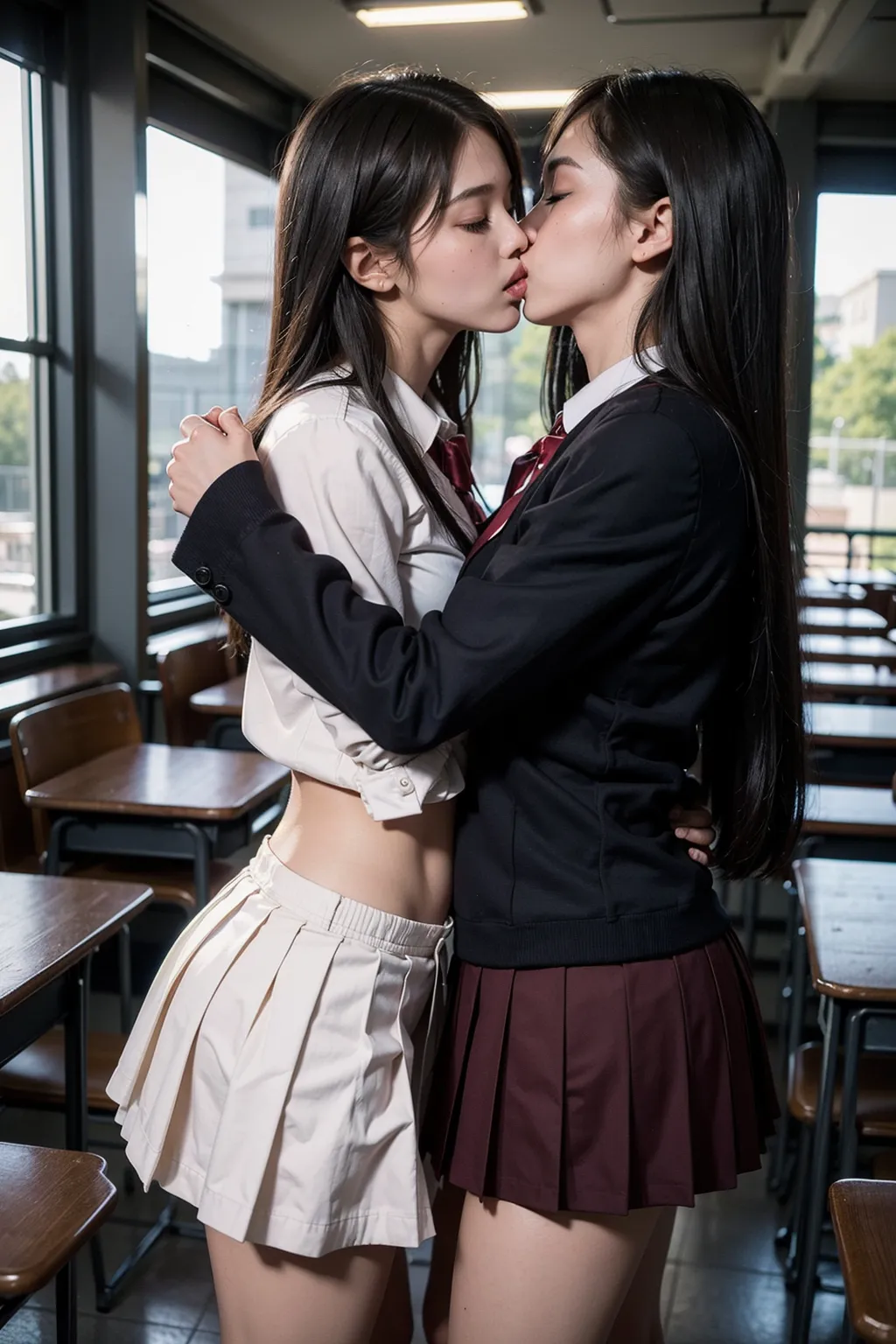 女子校生レズキスエロ画像厳選100枚まとめ！初めてのキスの味は…の5枚目の画像です。