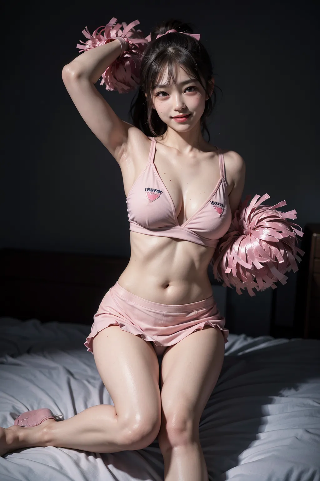 チアガール・チアリーダーエロ画像100枚まとめ！ベッド上の彼女編の22枚目の画像です。