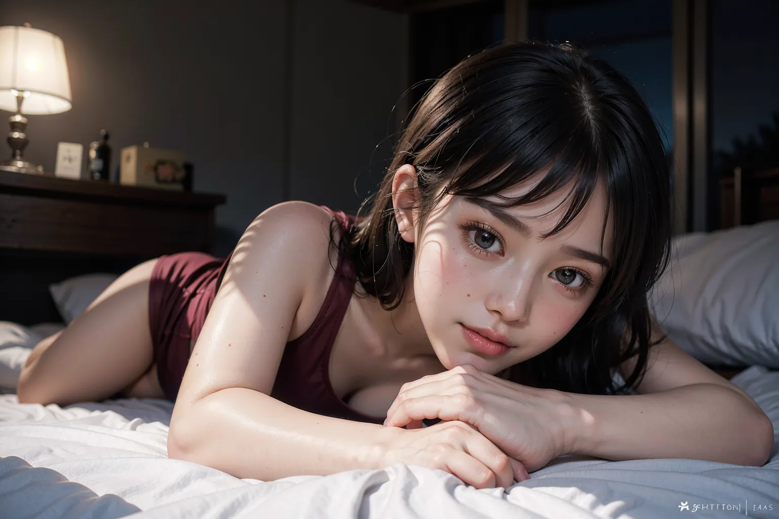 チアガール・チアリーダーエロ画像100枚まとめ！ベッド上の彼女編の4枚目の画像です。