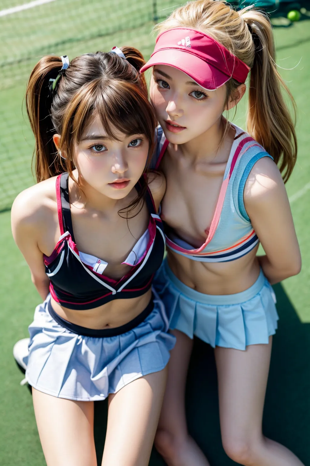 JKテニス部エロ画像200枚まとめ！緑のコートに映える女子校生たちのエッチな部活写真集！ 8 image