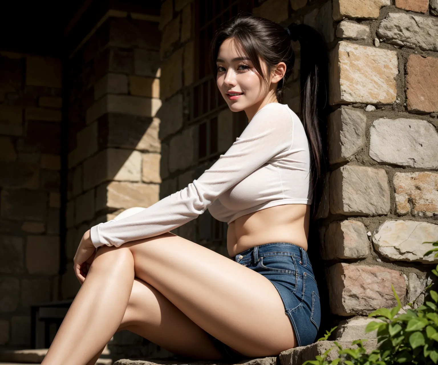 短いズボンを履いたエッチな女子たちの『太もも』や『尻』を眺めるAIエロ画像191枚まとめ！(4ページ目)の11枚目の画像です。