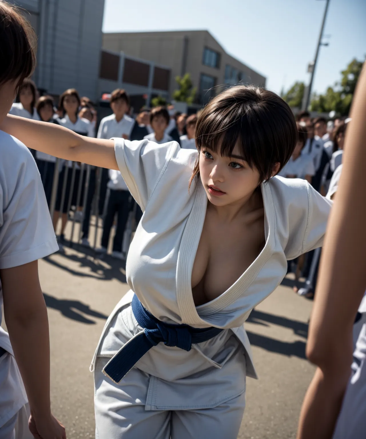 武道を習うJKが真剣な表情でおっぱいやおまんこがポロリまくり！ｗｗなAIエロ画像210枚まとめ！(5ページ目) 11張圖片