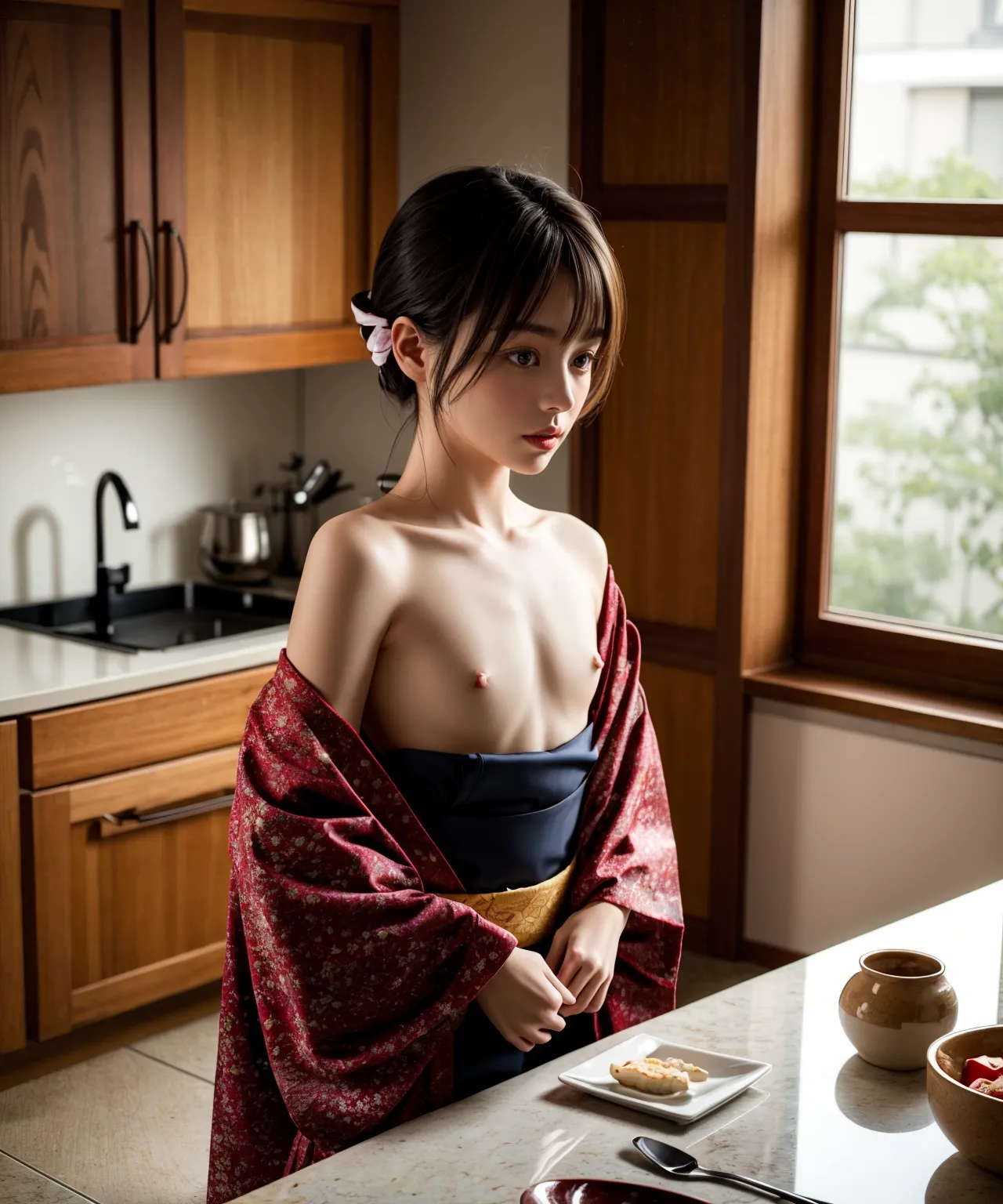 これは必見！？小柄で童顔なのに艶やかでセクシーな合法ロリ人妻AIエロ画像180枚まとめ！(5ページ目)の5枚目の画像です。