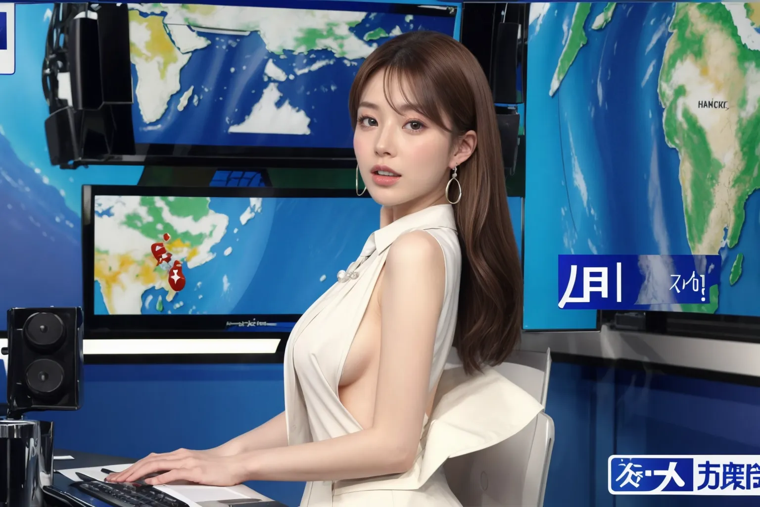 ガチ傑作！！美人ニュースキャスターがヤバい放送事故を起こした結果ｗｗ見ないと絶対損するAIエロ画像300枚まとめ！(5ページ目) 22 image