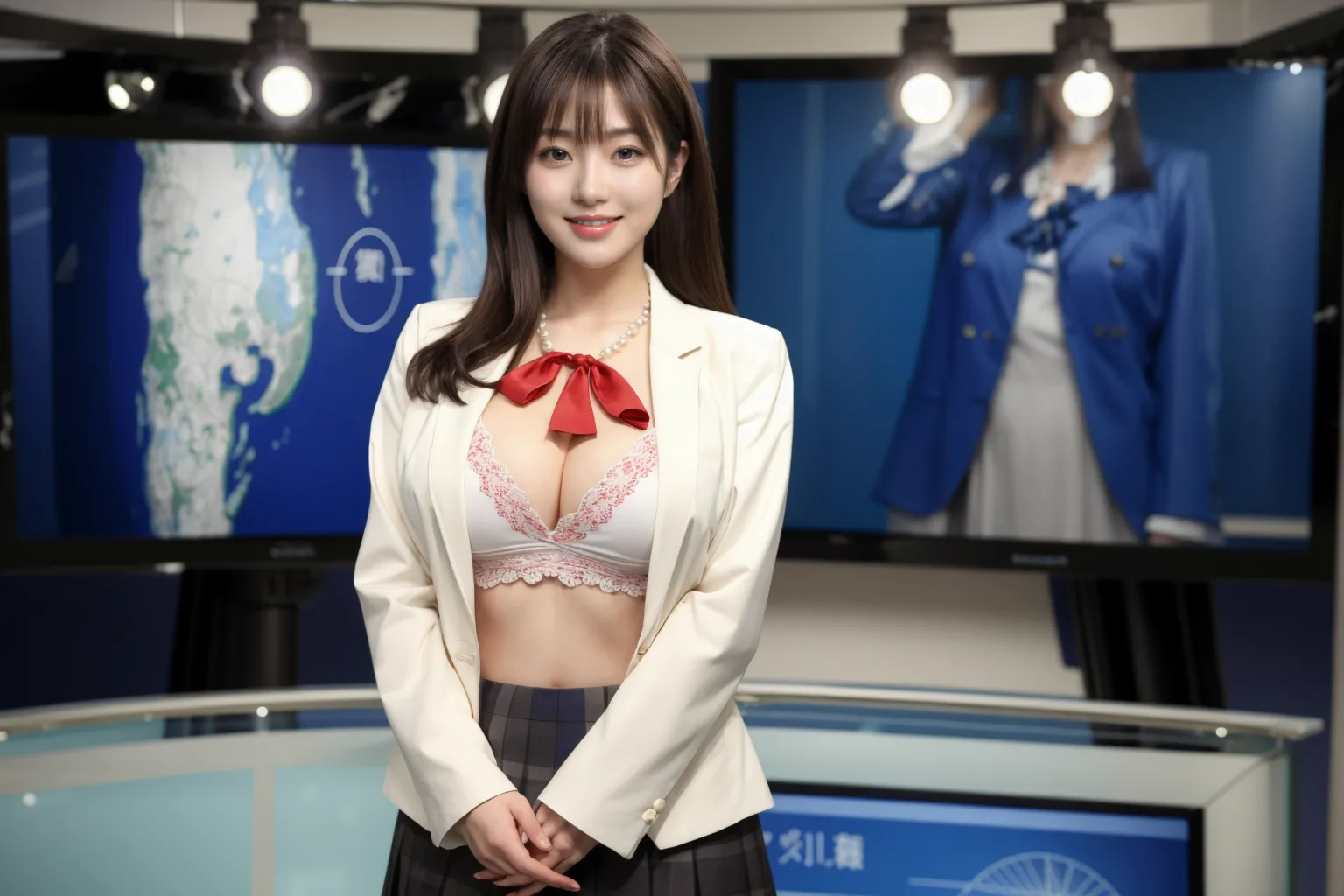 ガチ傑作！！美人ニュースキャスターがヤバい放送事故を起こした結果ｗｗ見ないと絶対損するAIエロ画像300枚まとめ！(3ページ目) 23번째 이미지입니다.