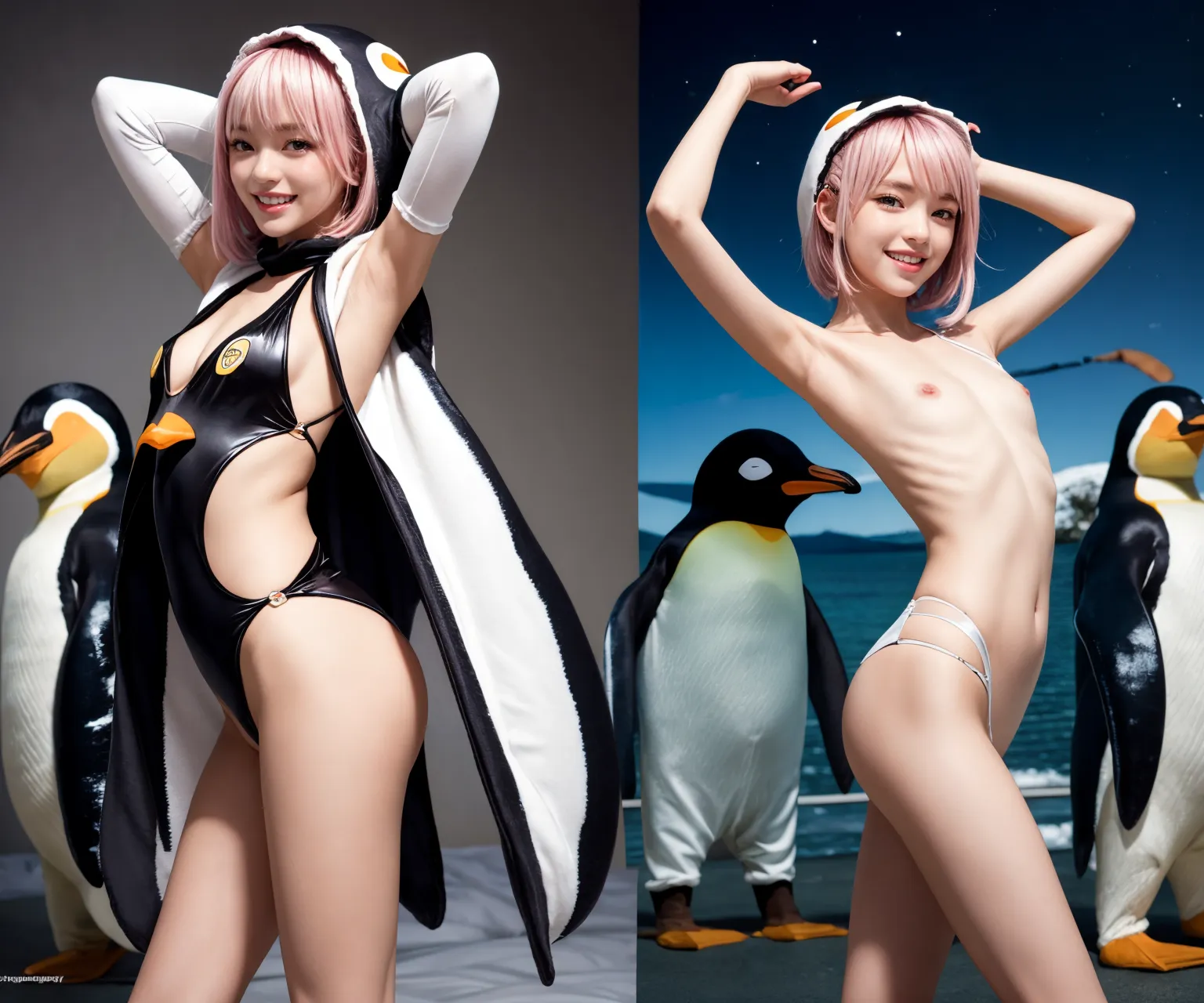 『衝撃画像』可愛い女の子たちが動物の着ぐるみで大はしゃぎ！？なAIエロ画像240枚まとめ！(2ページ目)の4枚目の画像です。