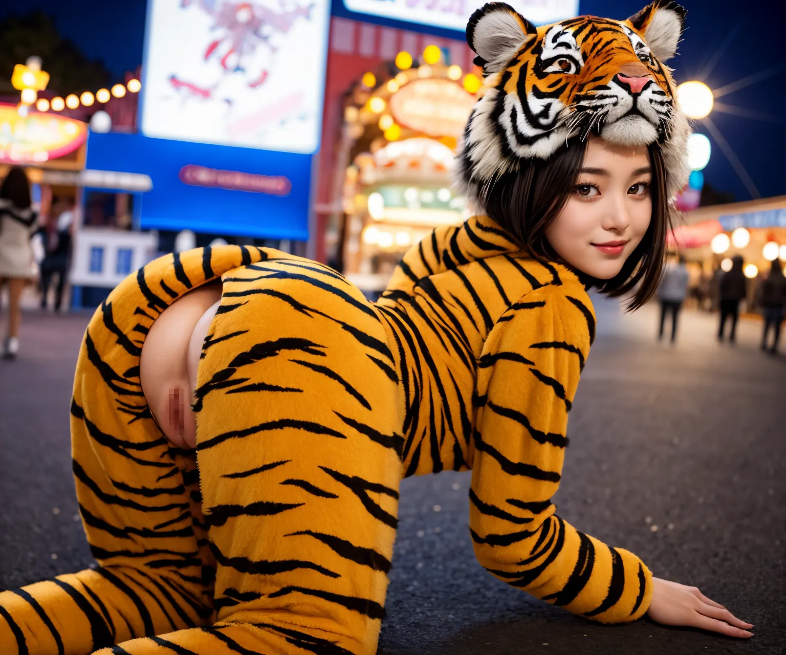『衝撃画像』可愛い女の子たちが動物の着ぐるみで大はしゃぎ！？なAIエロ画像240枚まとめ！(3ページ目)の23枚目の画像です。