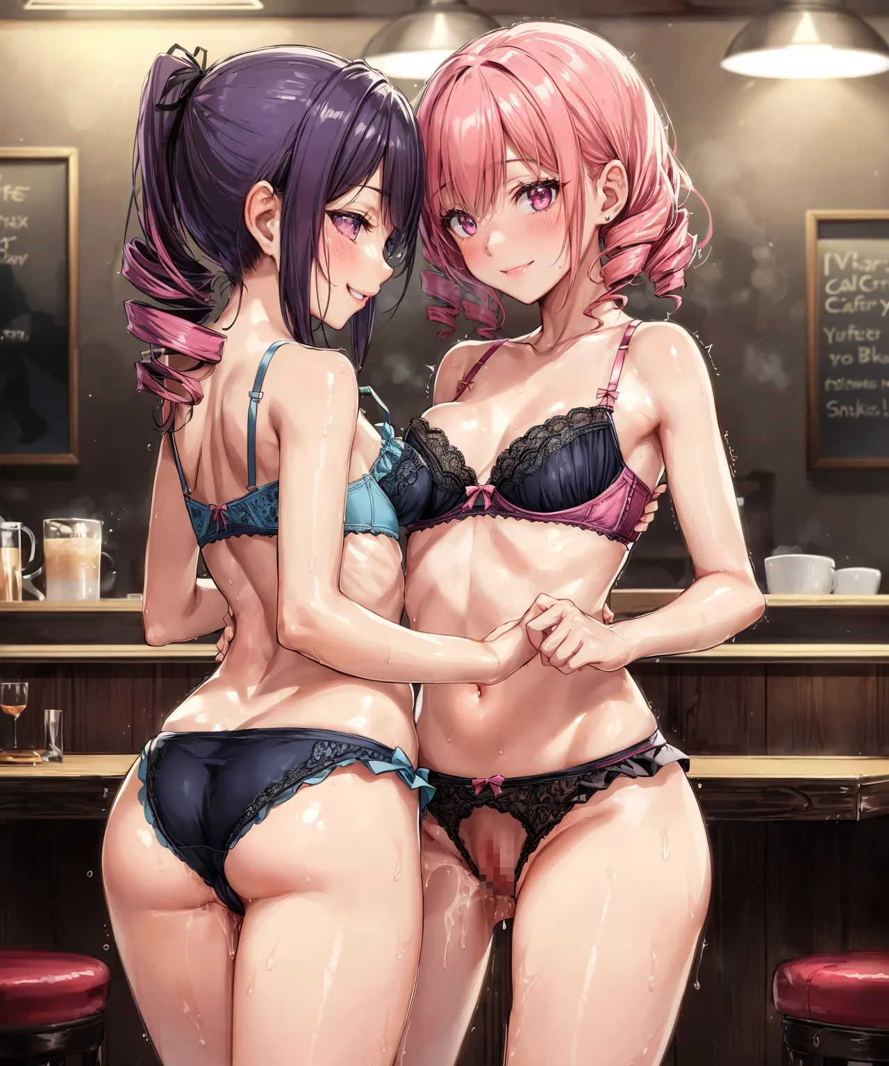 可愛い女の子同士でキスしたりエッチなことをしているイラストAIエロ画像191枚まとめ！の28枚目の画像です。