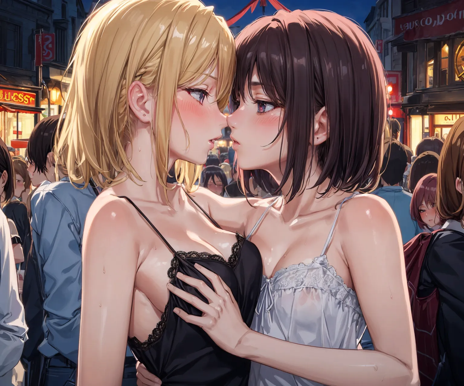 可愛い女の子同士でキスしたりエッチなことをしているイラストAIエロ画像191枚まとめ！の37枚目の画像です。