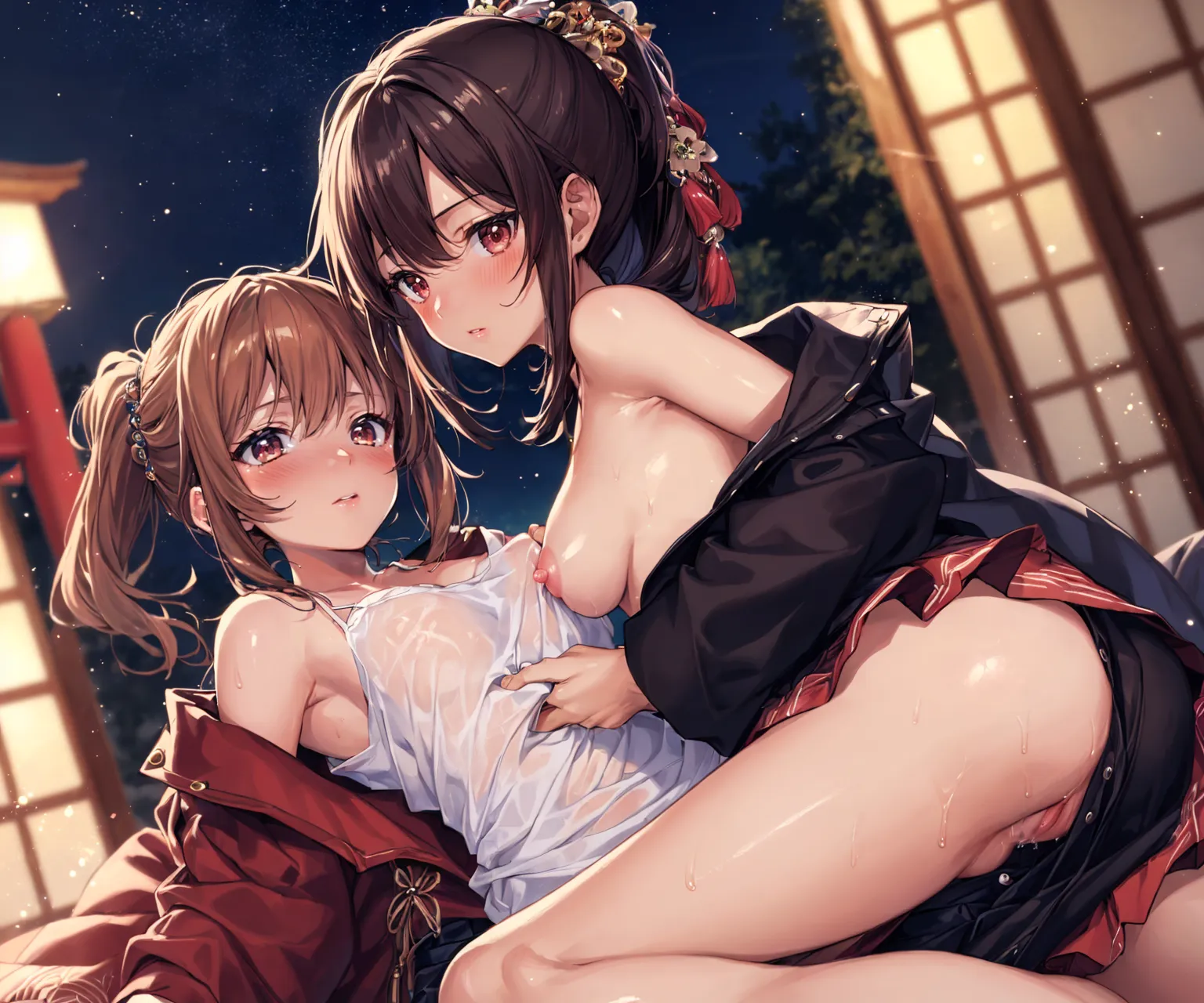 可愛い女の子同士でキスしたりエッチなことをしているイラストAIエロ画像191枚まとめ！(2ページ目) 38 image