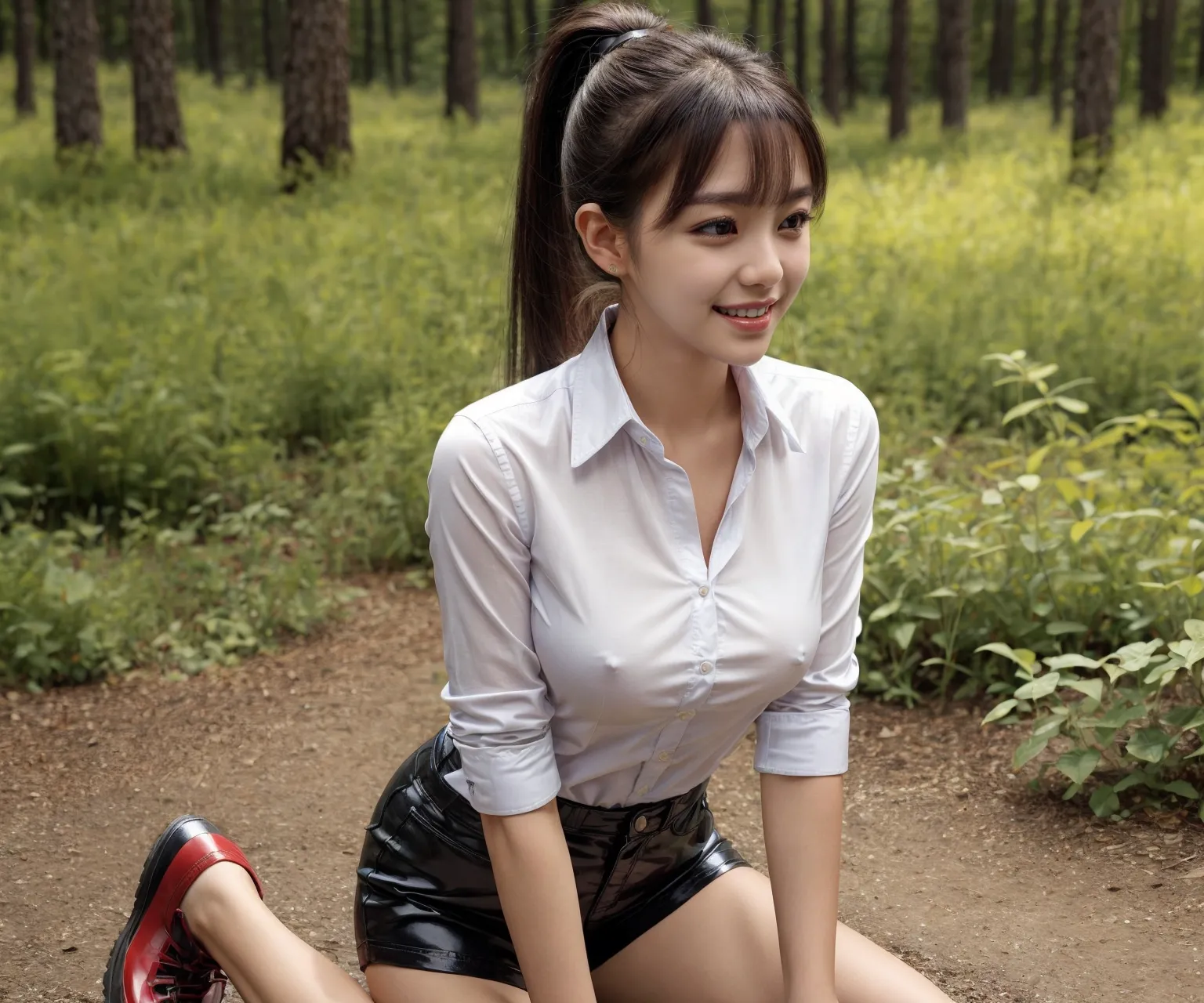 「あれ？もしかしてあの女性…ブラジャー着てない？！」服の上から乳首が丸わかりなAIエロ画像300枚まとめ！(7ページ目)の24枚目の画像です。