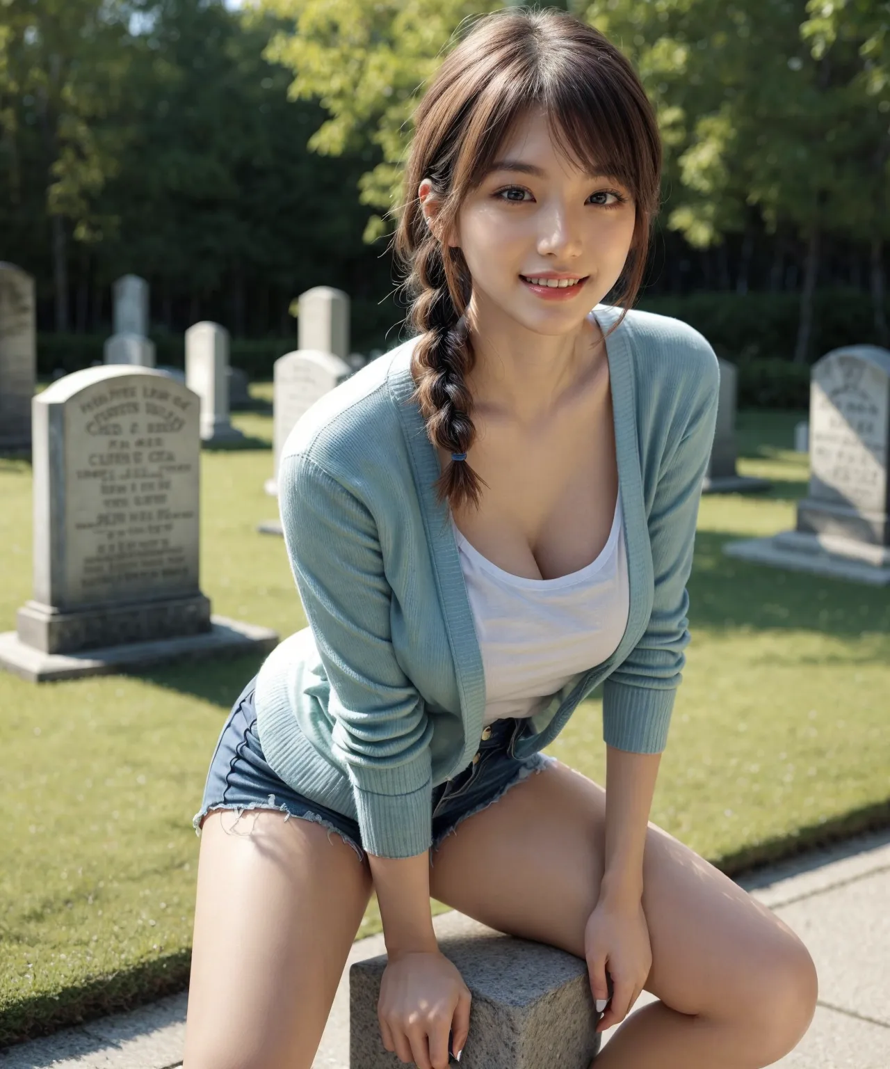 「あれ？もしかしてあの女性…ブラジャー着てない？！」服の上から乳首が丸わかりなAIエロ画像300枚まとめ！の35枚目の画像です。