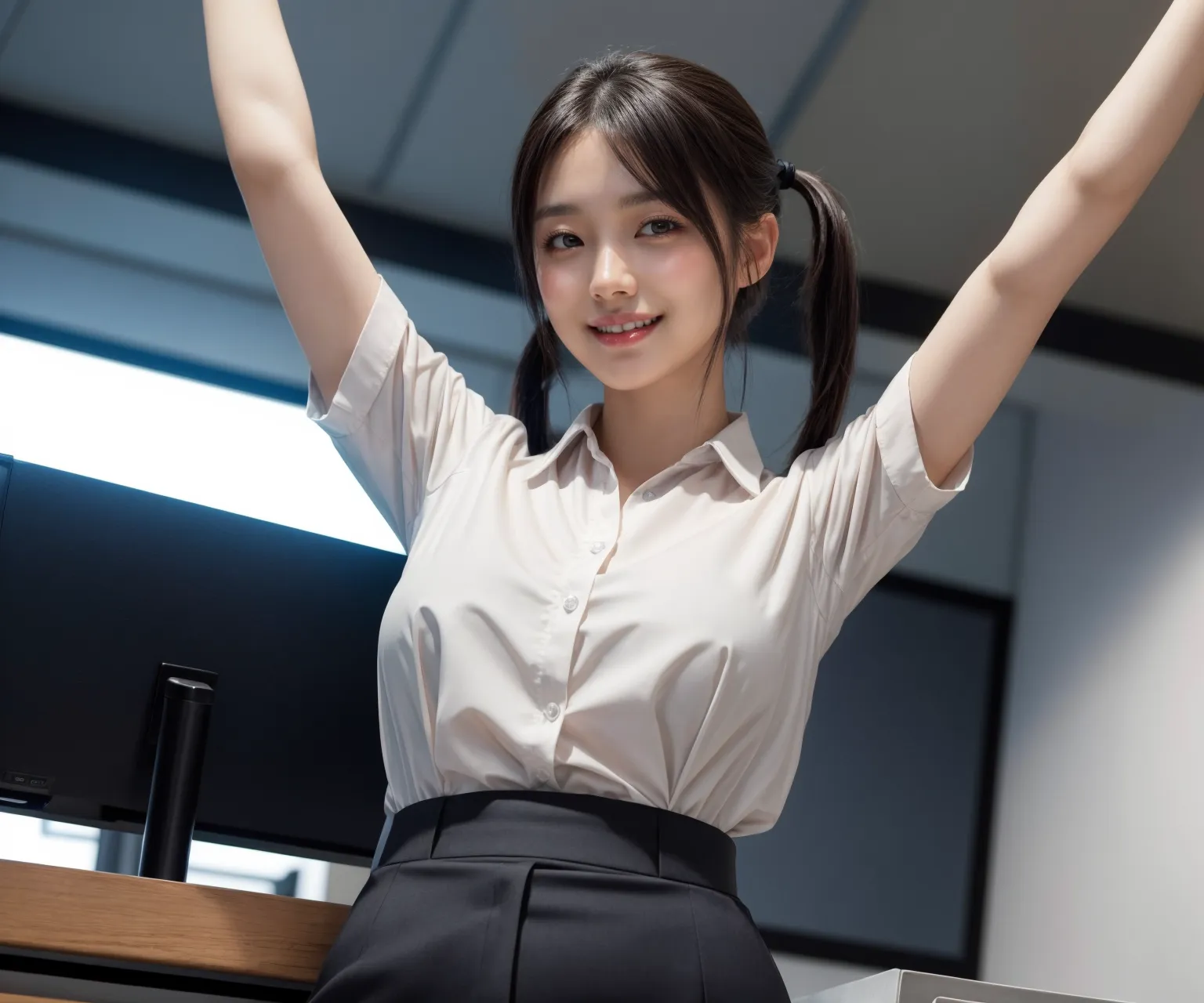 女上司さん「最近いつも頑張ってくれてるわね…じゃあ特別に♡」オフィスや職場でエッチな恰好をしているAI美女エロ画像300枚まとめ！(5ページ目)の37枚目の画像です。
