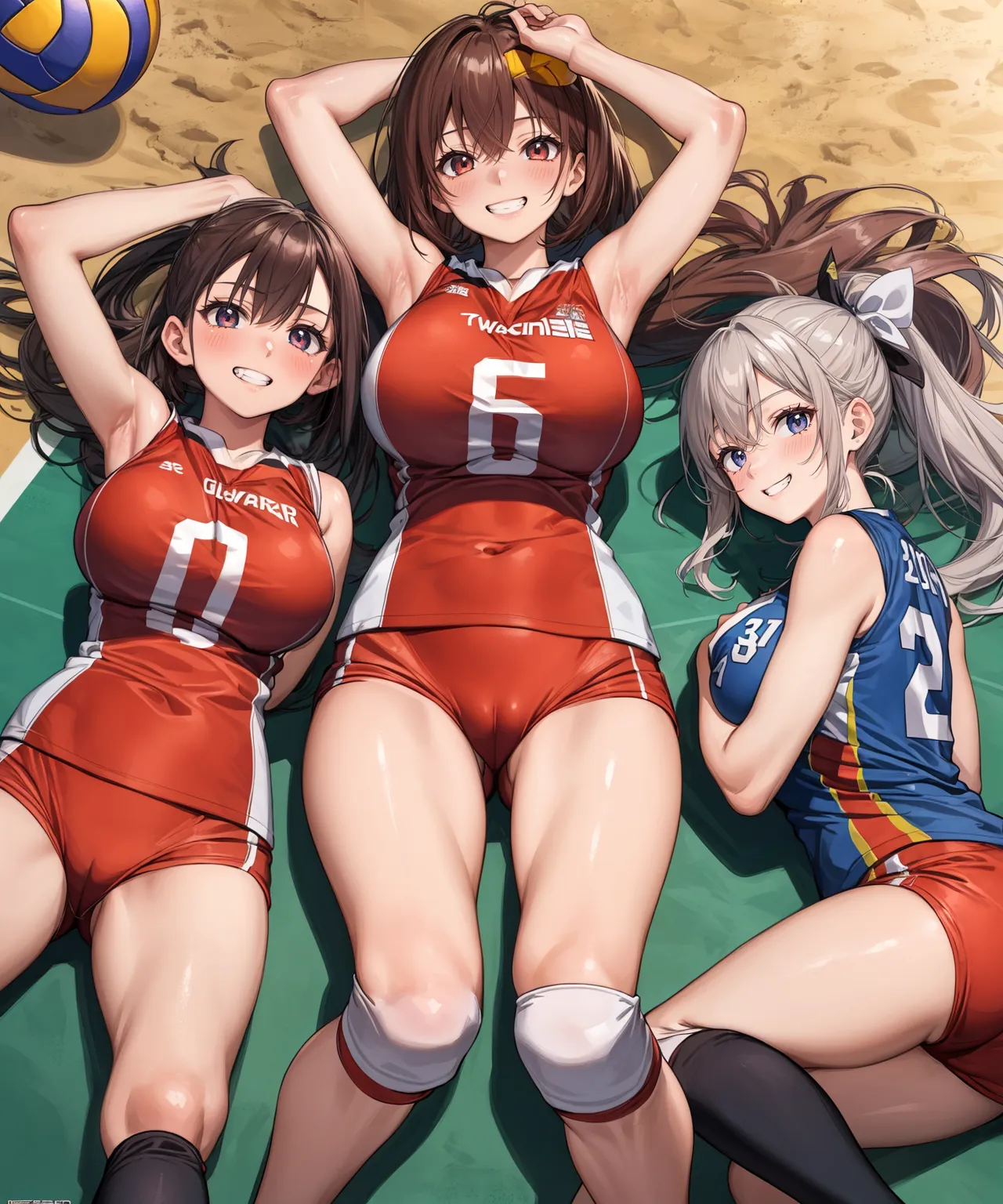 「勝つために全力で行くよ！」 可愛い美少女バレー選手たちがエッチに活躍するAIエロ画像278枚まとめ！(6ページ目)の10枚目の画像です。