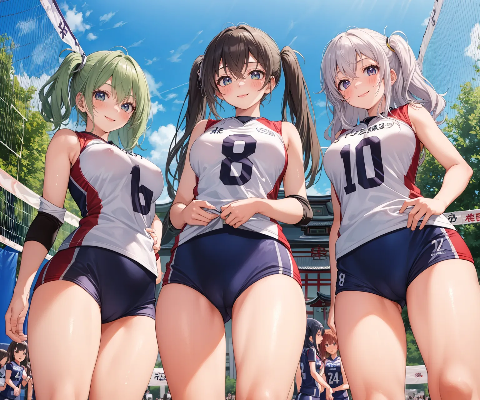 「勝つために全力で行くよ！」 可愛い美少女バレー選手たちがエッチに活躍するAIエロ画像278枚まとめ！(6ページ目)の12枚目の画像です。