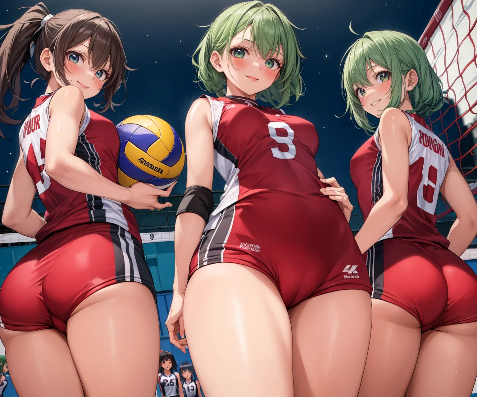 「勝つために全力で行くよ！」 可愛い美少女バレー選手たちがエッチに活躍するAIエロ画像278枚まとめ！(6ページ目)の22枚目の画像です。