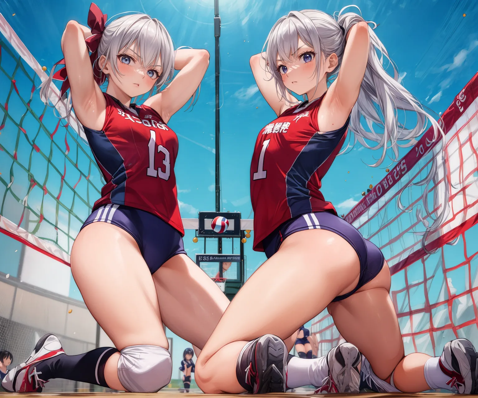 「勝つために全力で行くよ！」 可愛い美少女バレー選手たちがエッチに活躍するAIエロ画像278枚まとめ！(6ページ目)の25枚目の画像です。