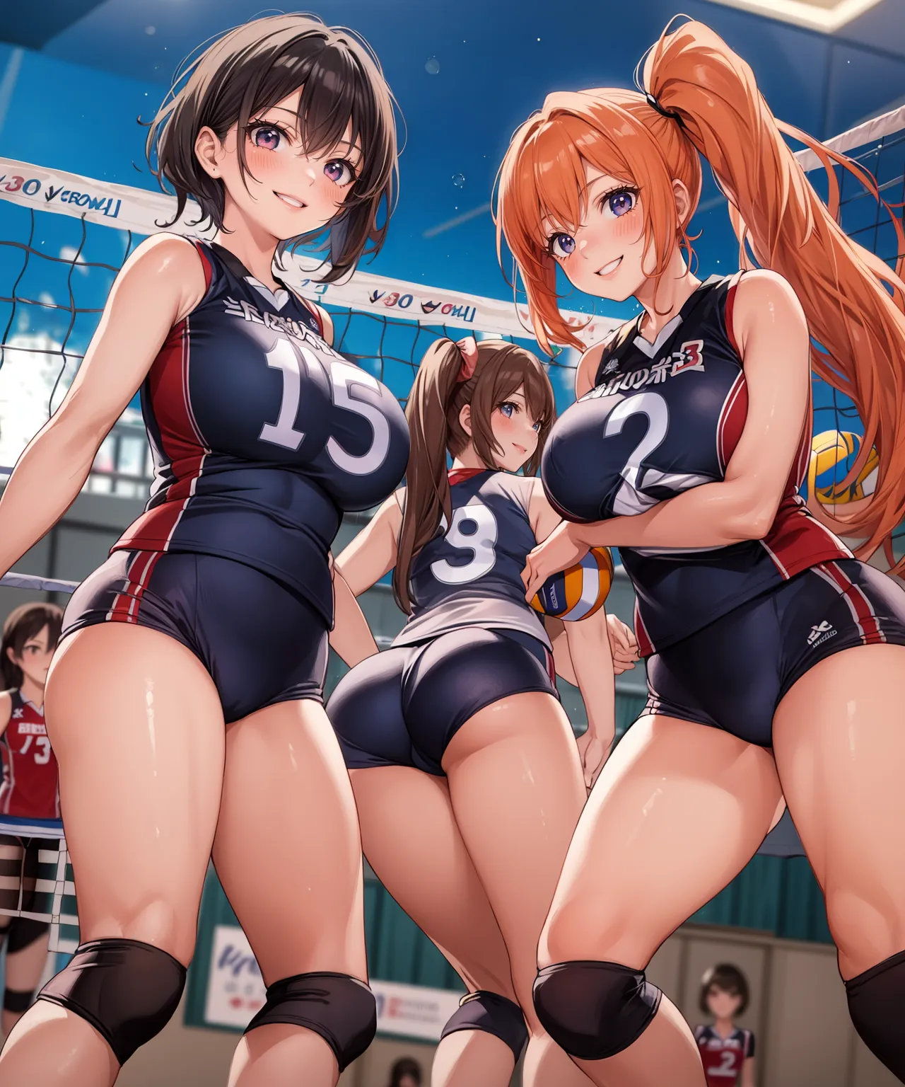 「勝つために全力で行くよ！」 可愛い美少女バレー選手たちがエッチに活躍するAIエロ画像278枚まとめ！(6ページ目)の32枚目の画像です。