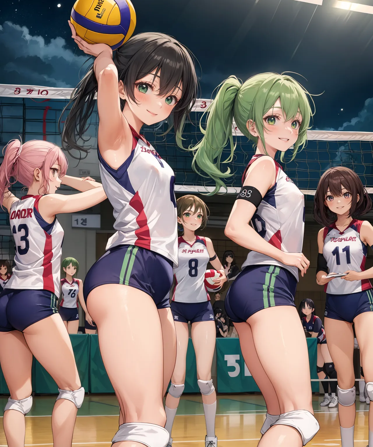 「勝つために全力で行くよ！」 可愛い美少女バレー選手たちがエッチに活躍するAIエロ画像278枚まとめ！(7ページ目)の4枚目の画像です。